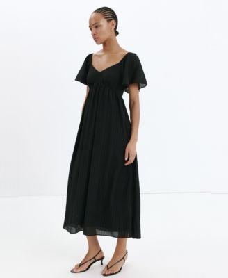 Women's Gathered Detail Textured Dress