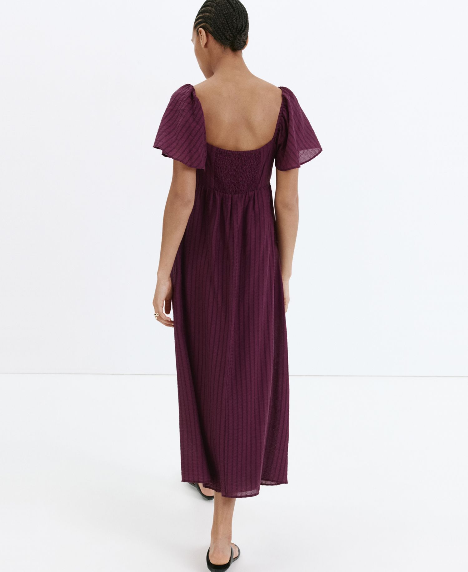 Women's Gathered Detail Textured Dress
