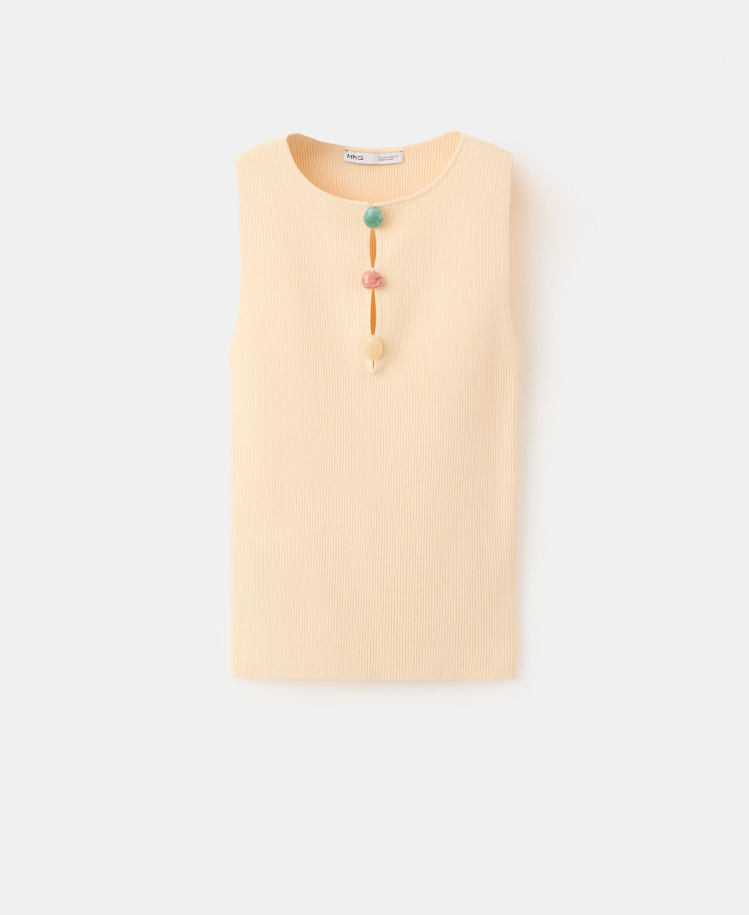 Women's Beads Ribbed Top