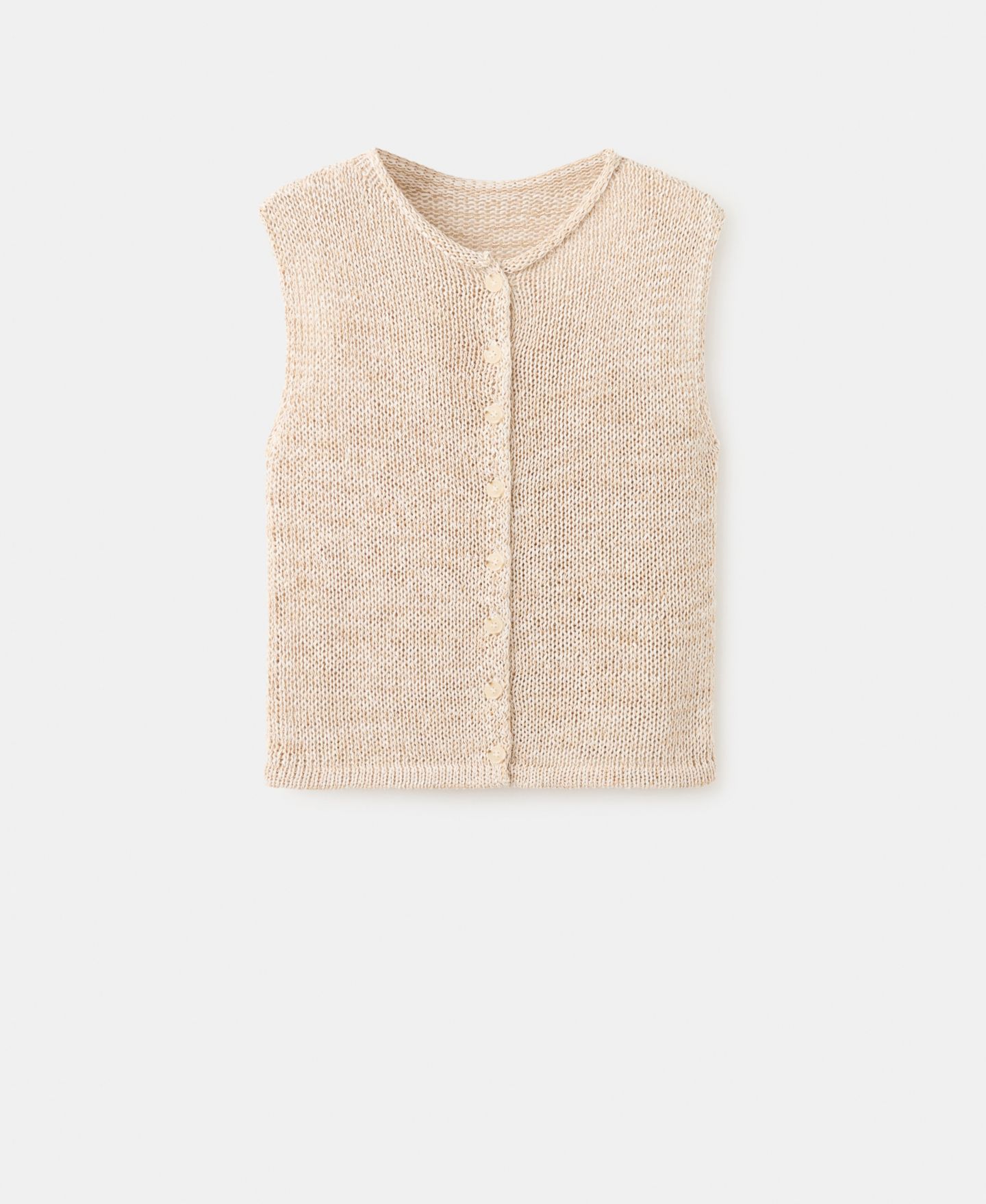 Женский жилет Mango Buttons Heathered Knit, цвет: Светлый бежевый — фото 2