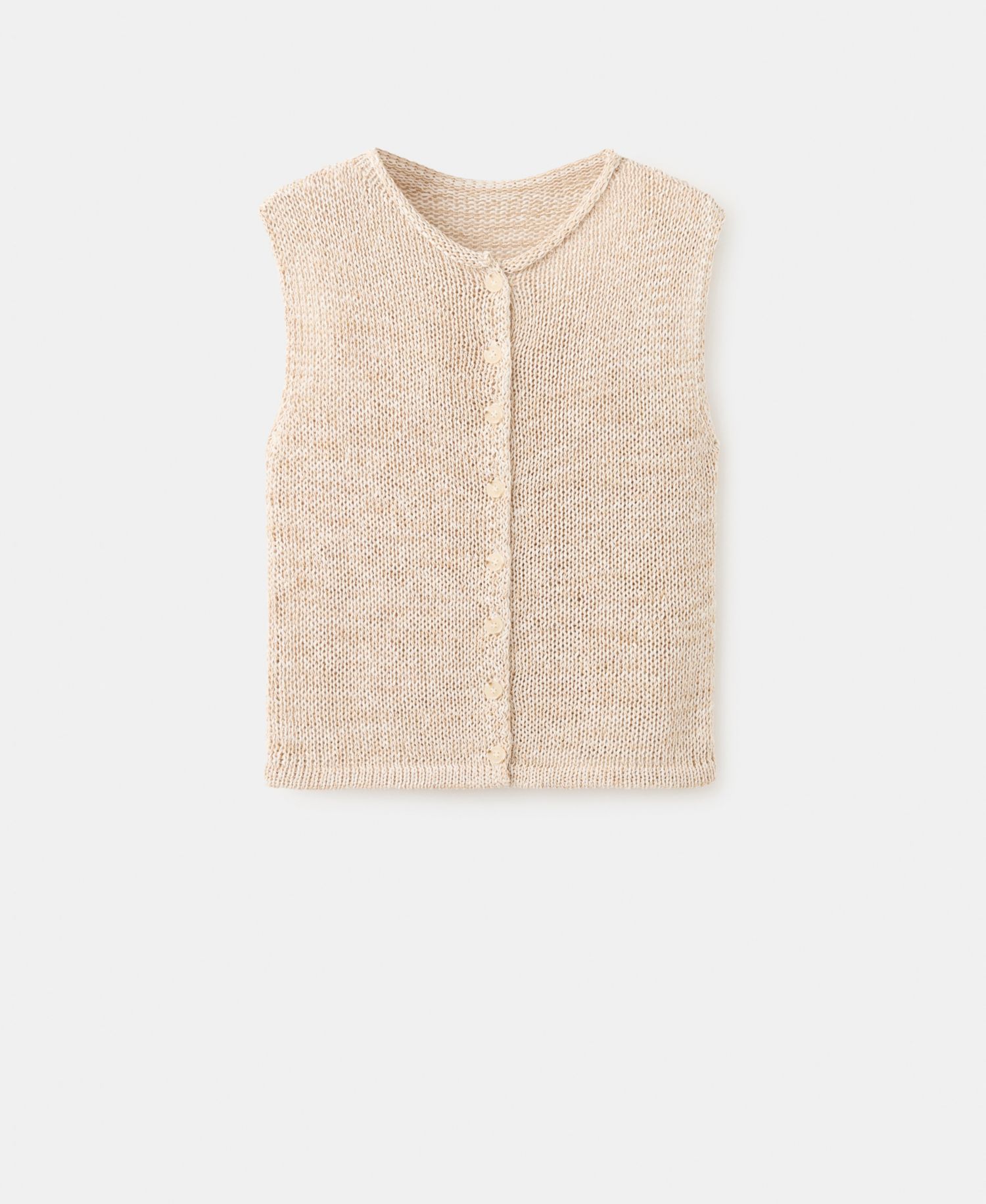 Women's Buttons Heathered Knit Vest