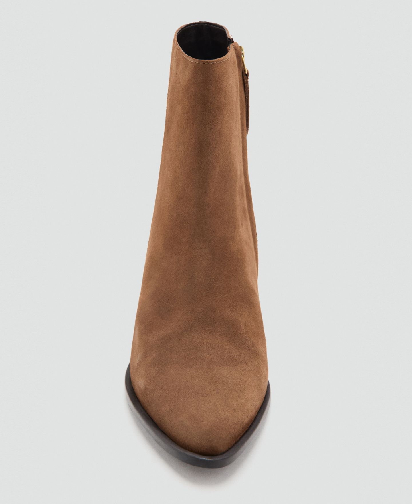 Женские ботинки MANGO Heel Suede Ankle, цвет: Средний коричневый — фото 2