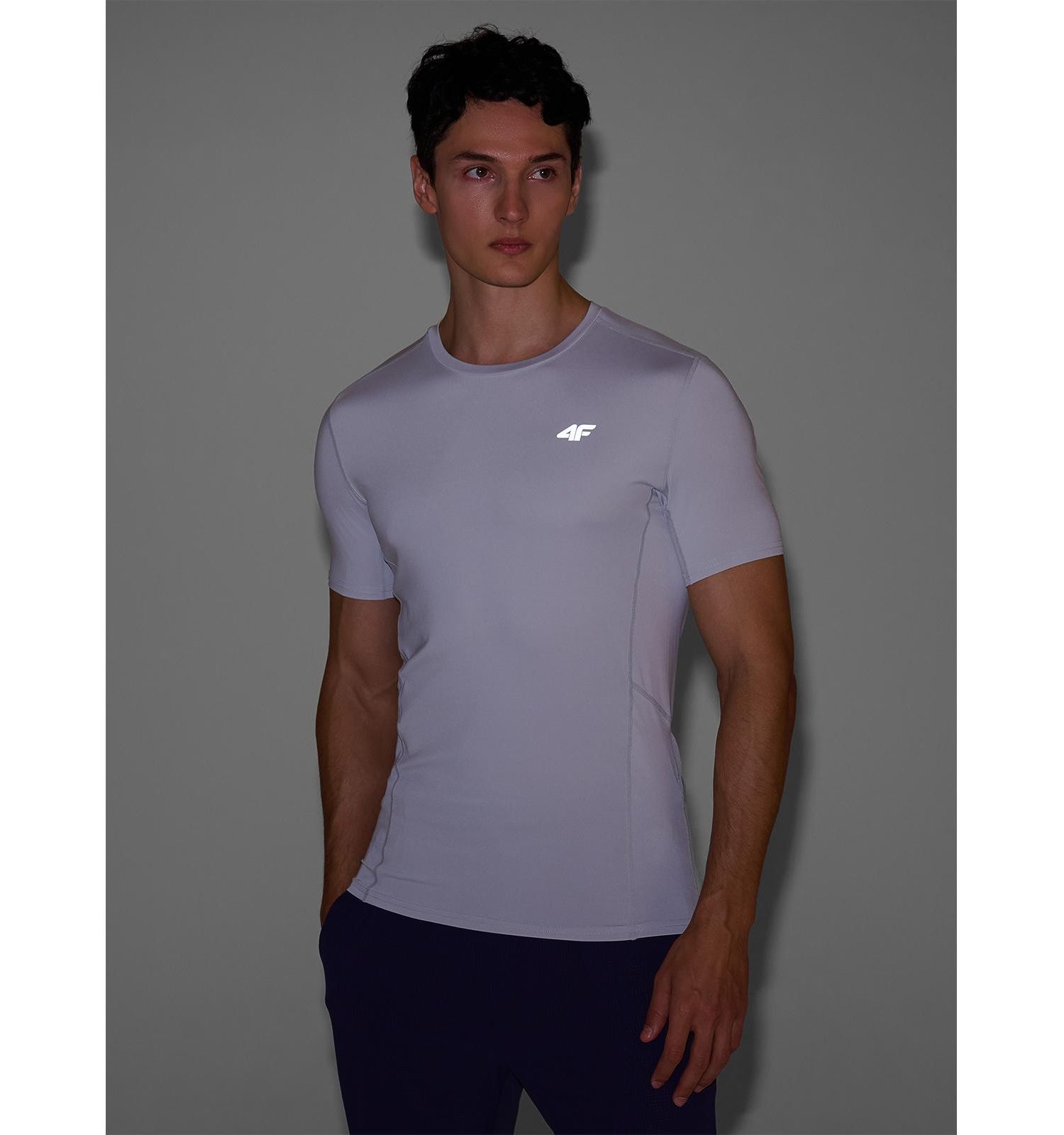 Men’s Slim Quick-Dry Running T-Shirt Stretch Reflective