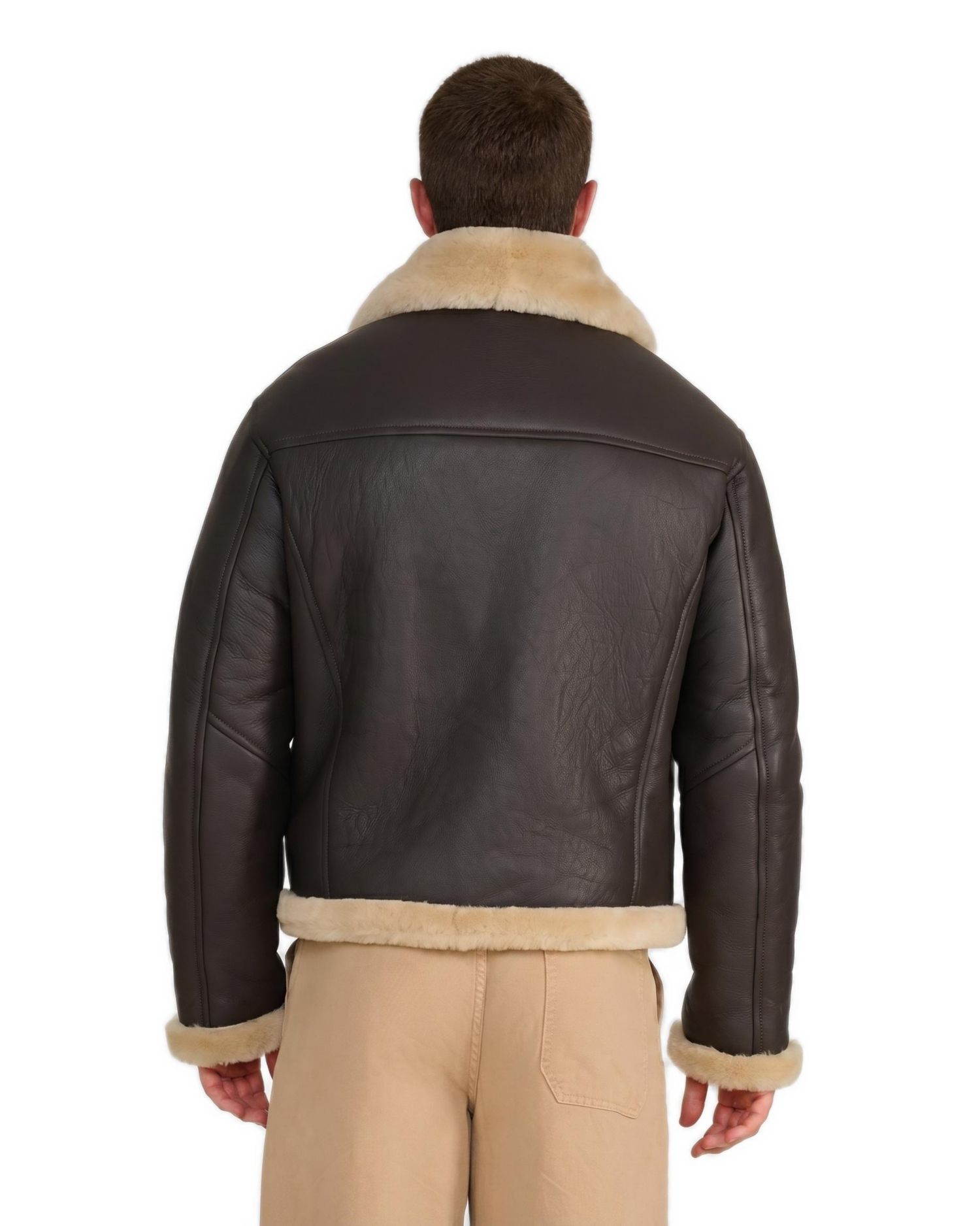Men's Hudson Brown Leather Shearling Jacket