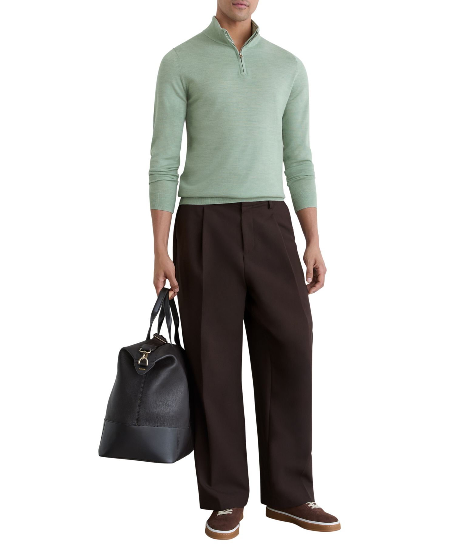 Men's Blackhall Merino Wool Half-Zip Funnel-Neck Jumper