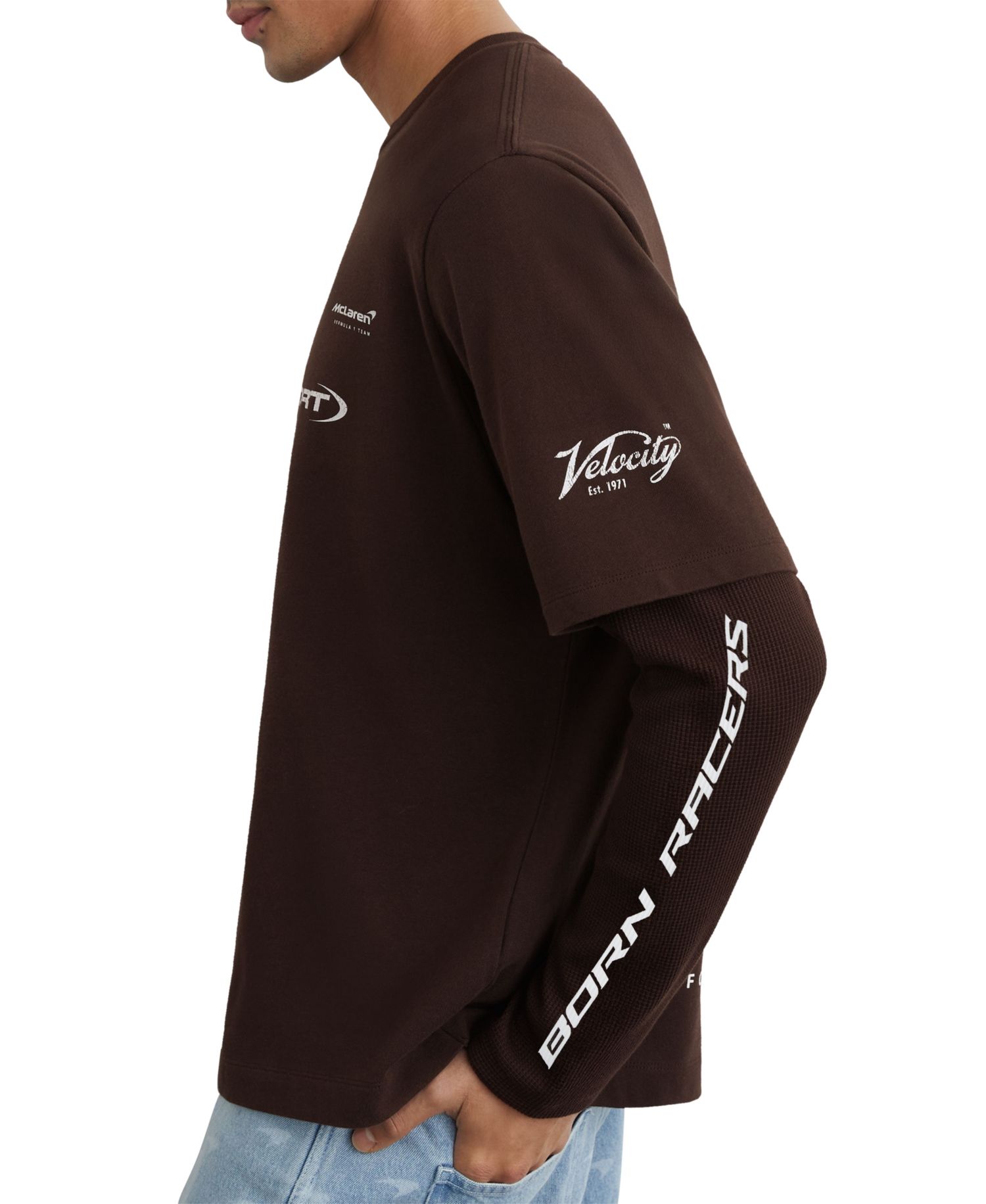 Men's Rovik McLaren Racing Double-Layer Relaxed T-Shirt Unisex-Fit