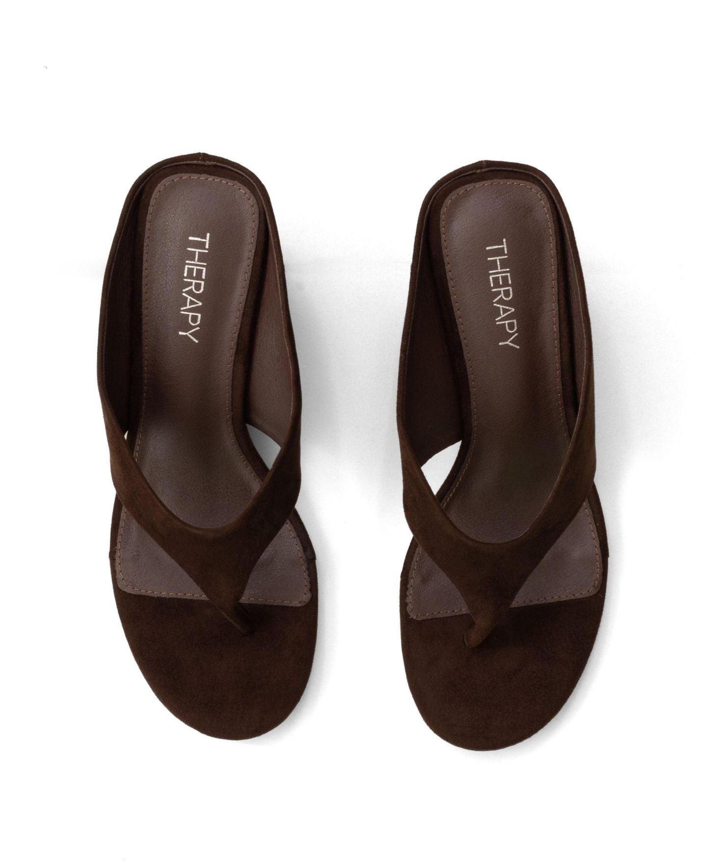Женские туфли Therapy Australia Sera Round Toe Wedge Thong Heel, цвет: Шоколадный — фото 6