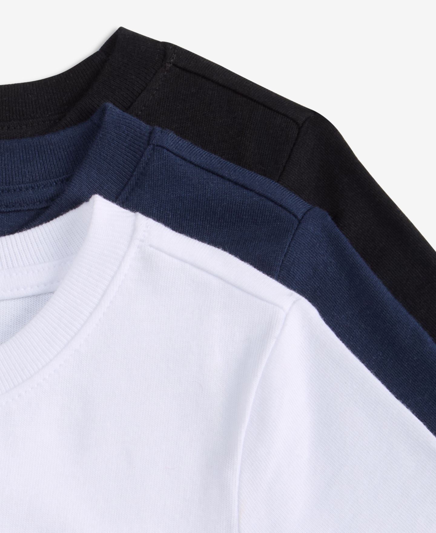 Детские однотонные футболки Epic Threads, мальчики 12M-5T, набор 2+1 в подарок, цвет: Белый / Тёмно-синий — фото 3