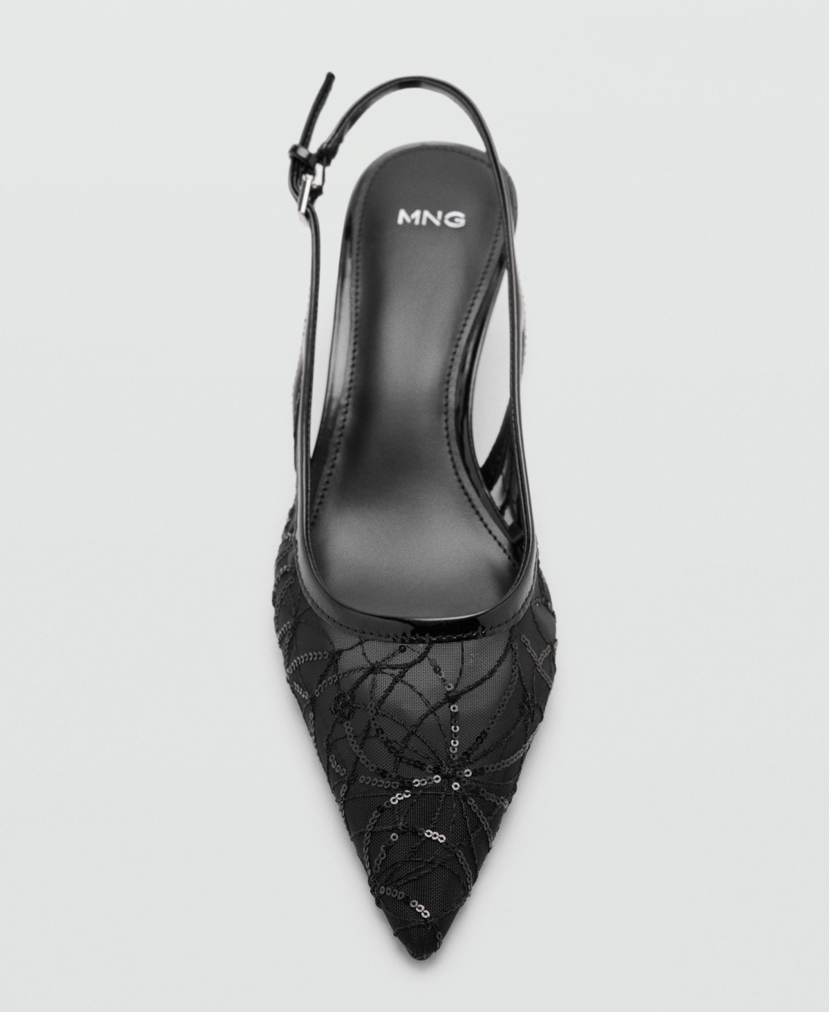 Mango Women's Kitten-Heel Sequins Embroidered Shoes