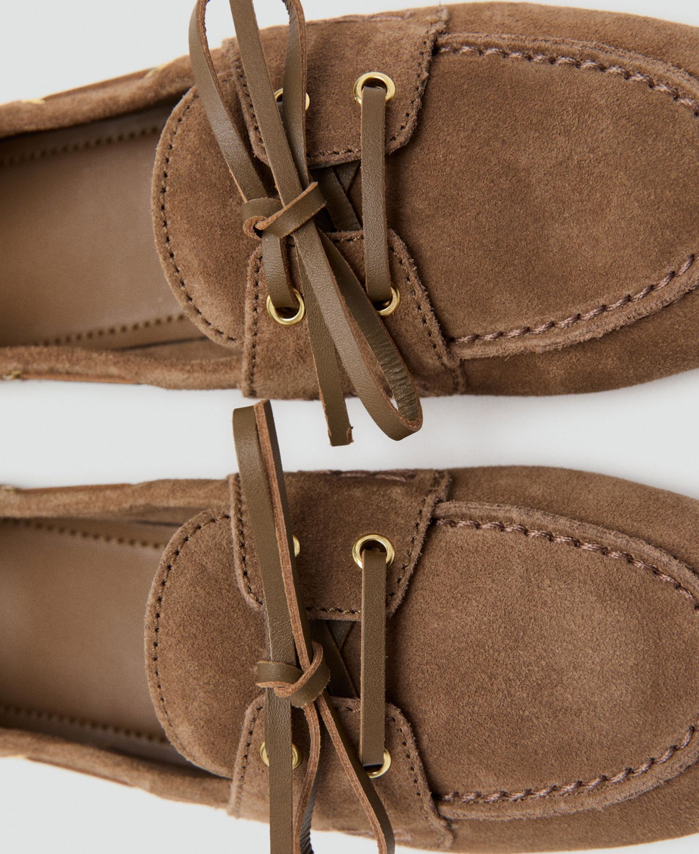 Женские туфли MANGO Suede Boat, цвет: Коричневый — фото 4
