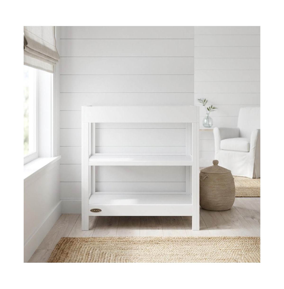 Graco Teddi Changing Table with Water-Resistant Changing Pad - White/Driftwood
