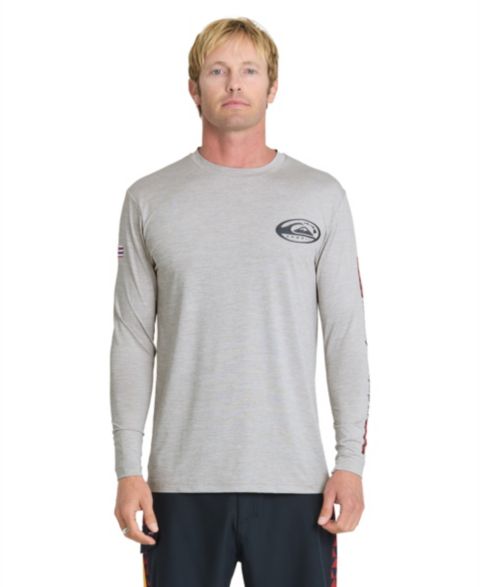Мужская футболка Quiksilver HI UPF 50 Long Sleeve, цвет: Светлый серый меланжевый