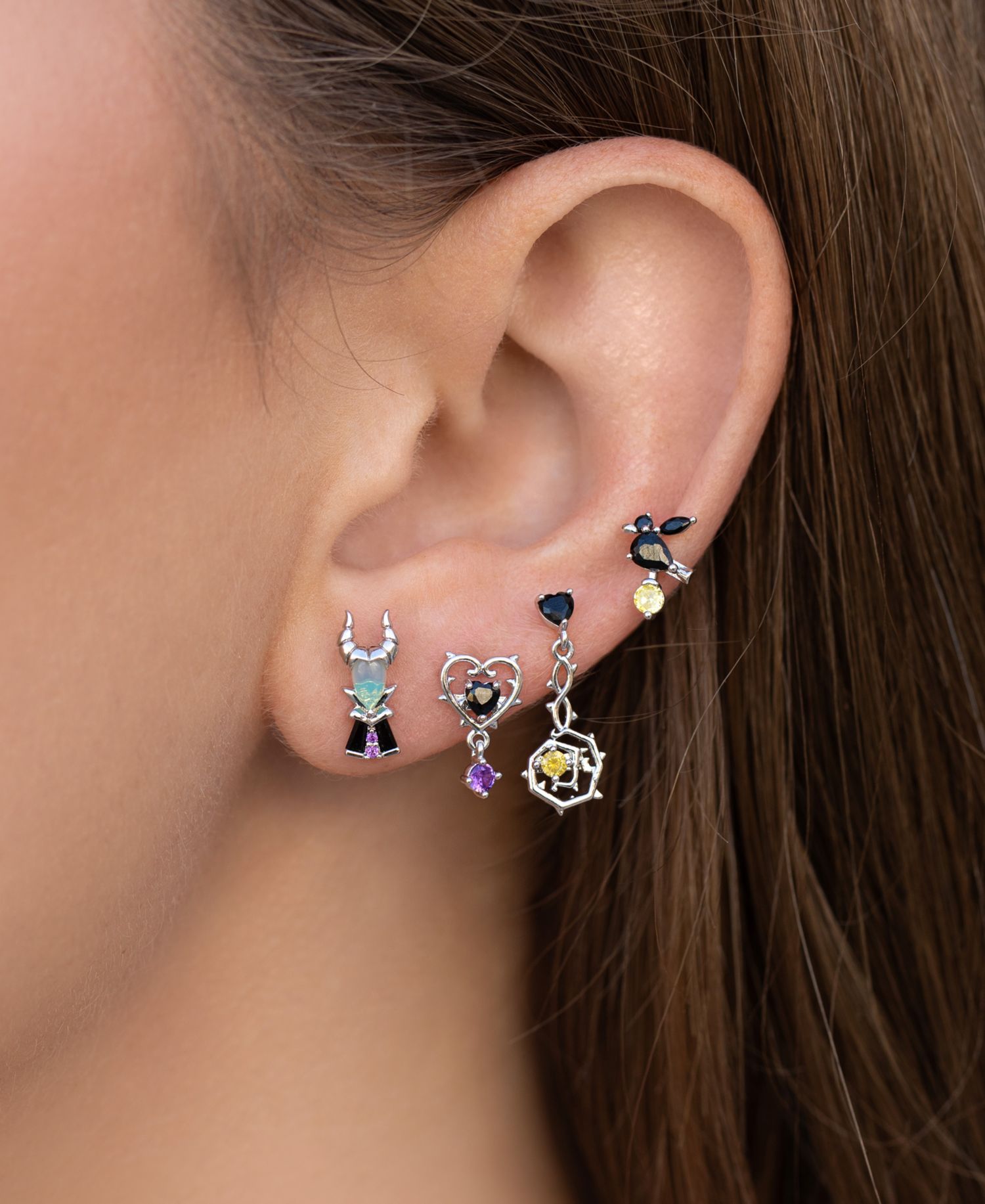 Crystal Disney Maleficent Earring Set