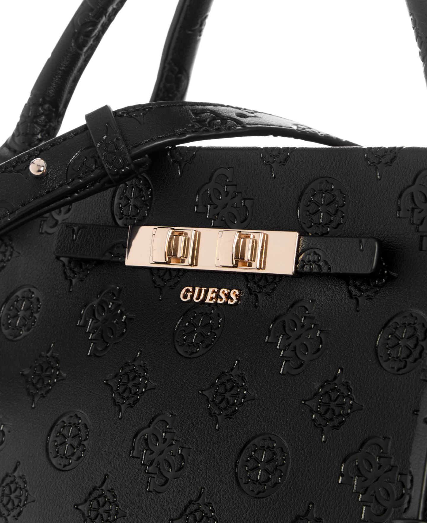 Женская сумка GUESS Carmella Medium Satchel Handbag, цвет: Чёрный — фото 4