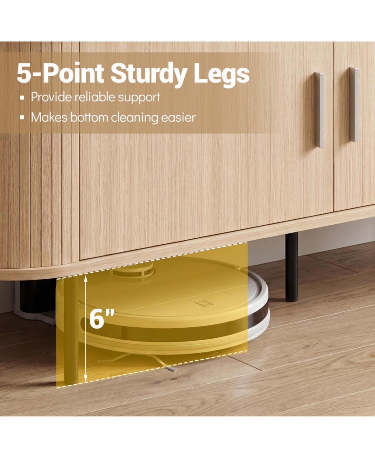 Slickblue Mid-Century Curved Tv Stand for TVs up to 60 Inches