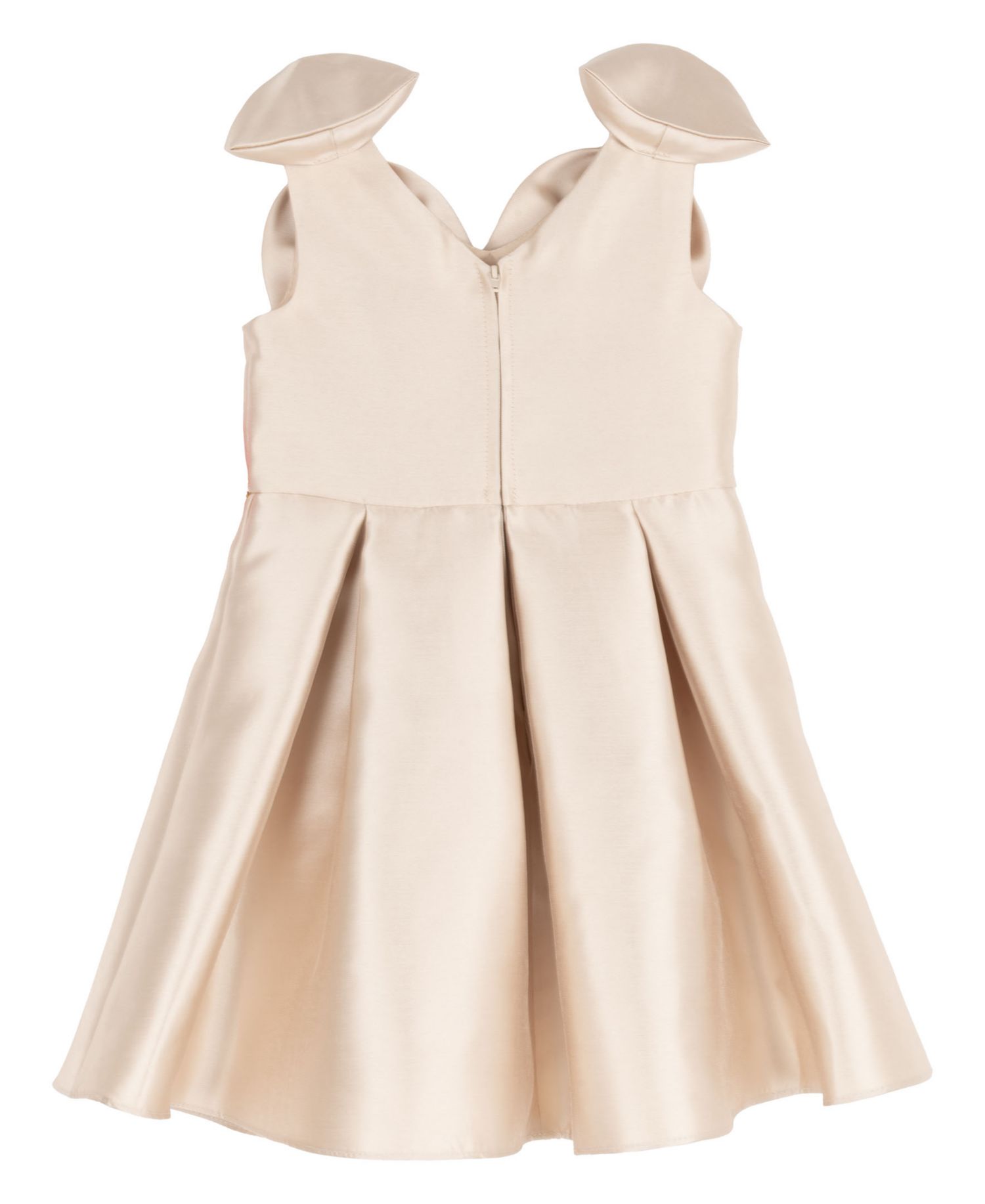 Girls' 2T-6X Mikado Bow Shoulder Pleated Dress