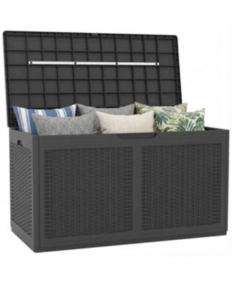 100 Gallon Outdoor Storage Bench Resin Deck Box with Lid