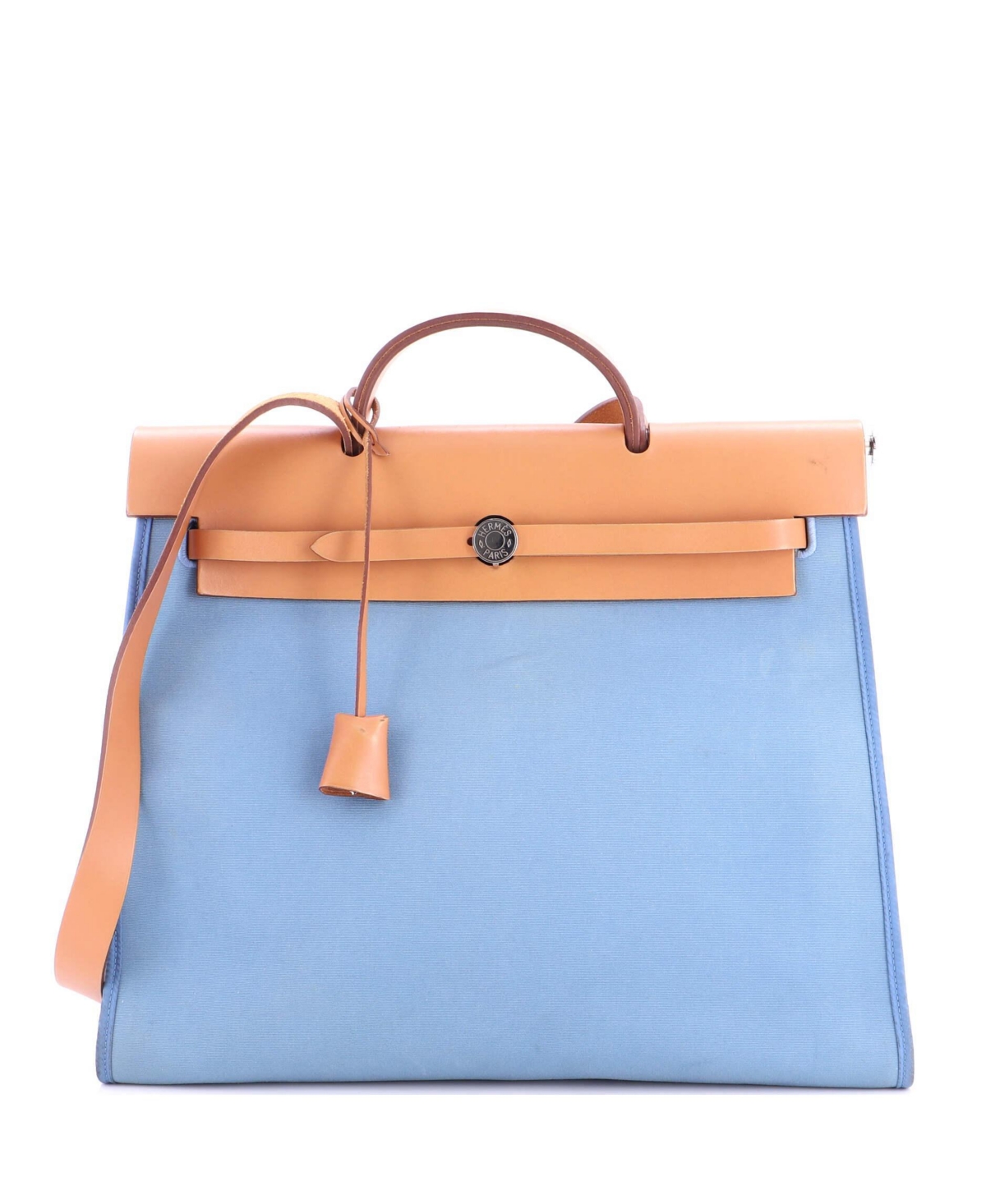 Pre-Owned Hermes 39 Herbag Zip Leather and Toile