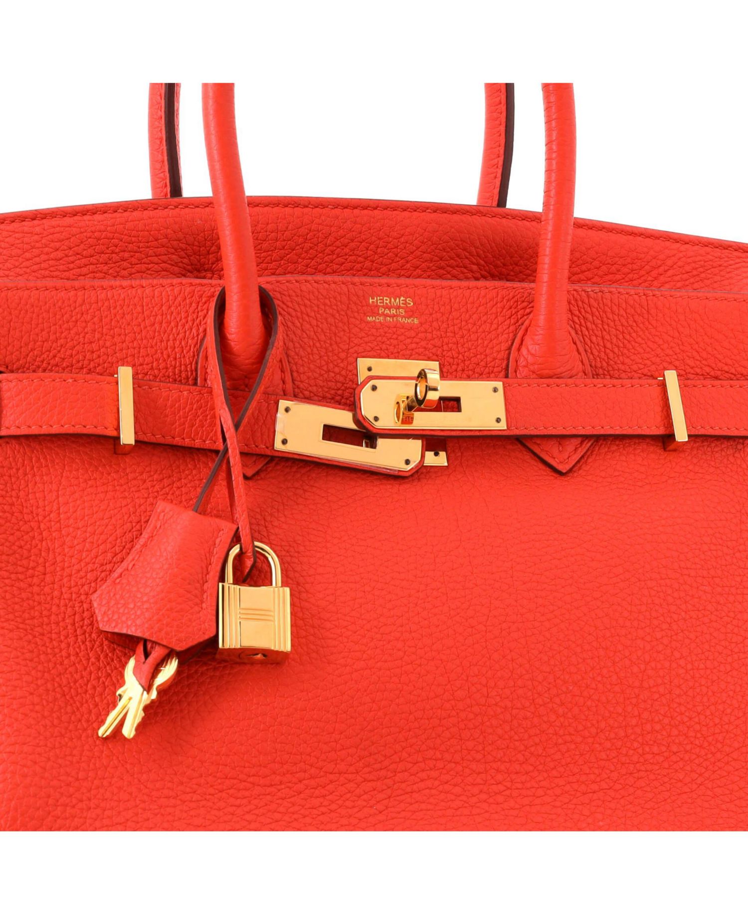 Birkin 30 Handbag Orange Togo with Gold Hardware