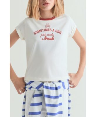 Women's Printed T-shirt with contrasting collar
