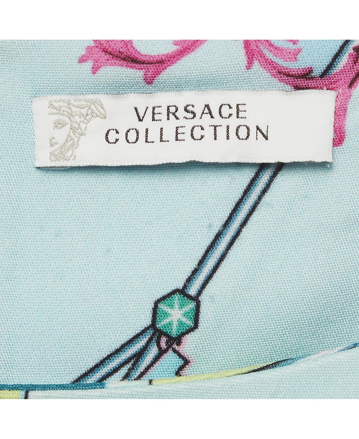 Pre-Owned Versace Women's Collection Multicolor Crepe Barocco Print Mini Dress view 3 — MAYCSS fashion products