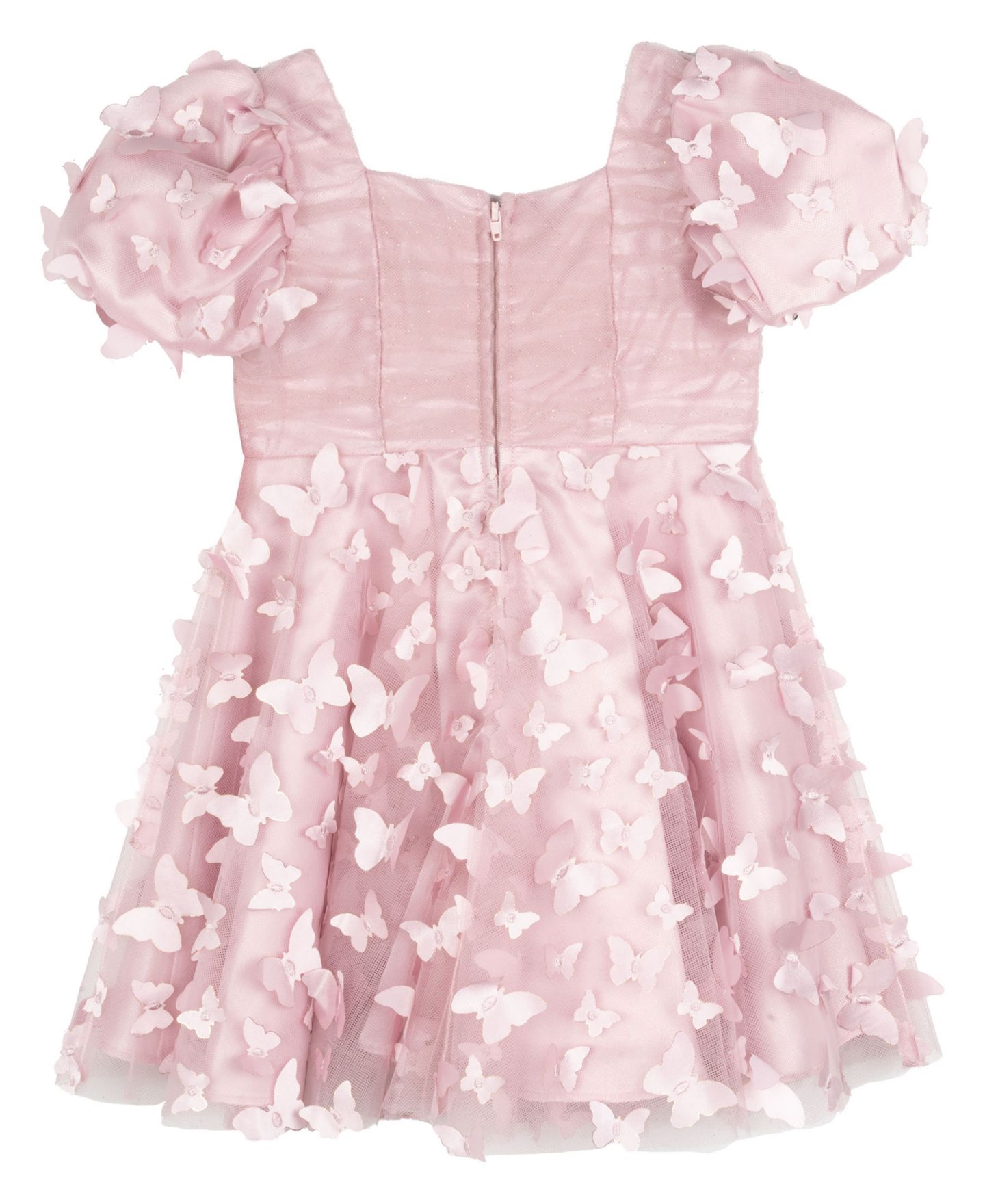 Платье Rare Editions 3D Butterfly Mesh Skirt Dress для девочек, цвет: Розовато-лиловый — фото 5