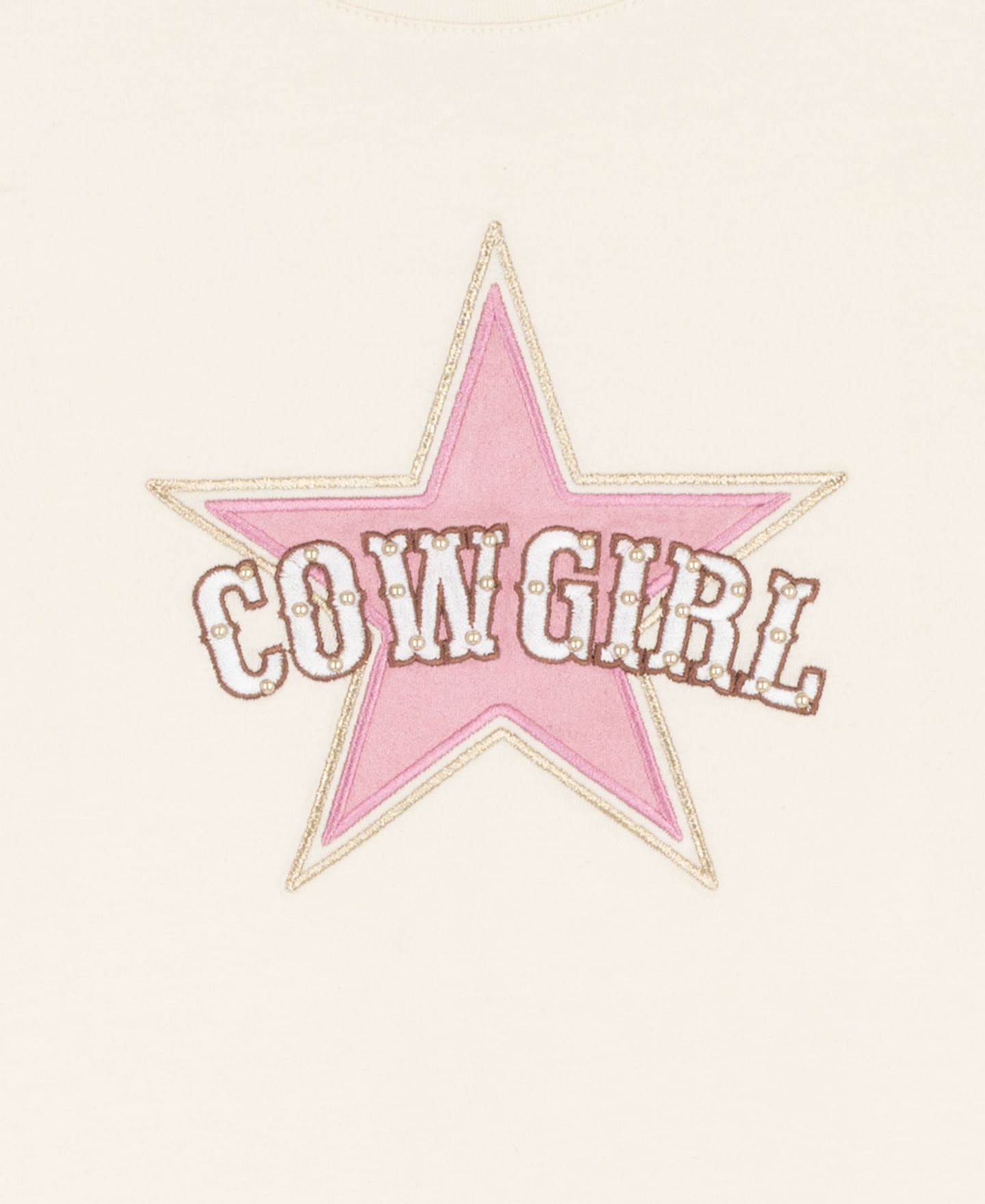 Детский комплект Rare Editions Cowgirl: футболка и юбка с бахромой и заклёпками, 2T-6X, цвет: Кремовый — фото 3