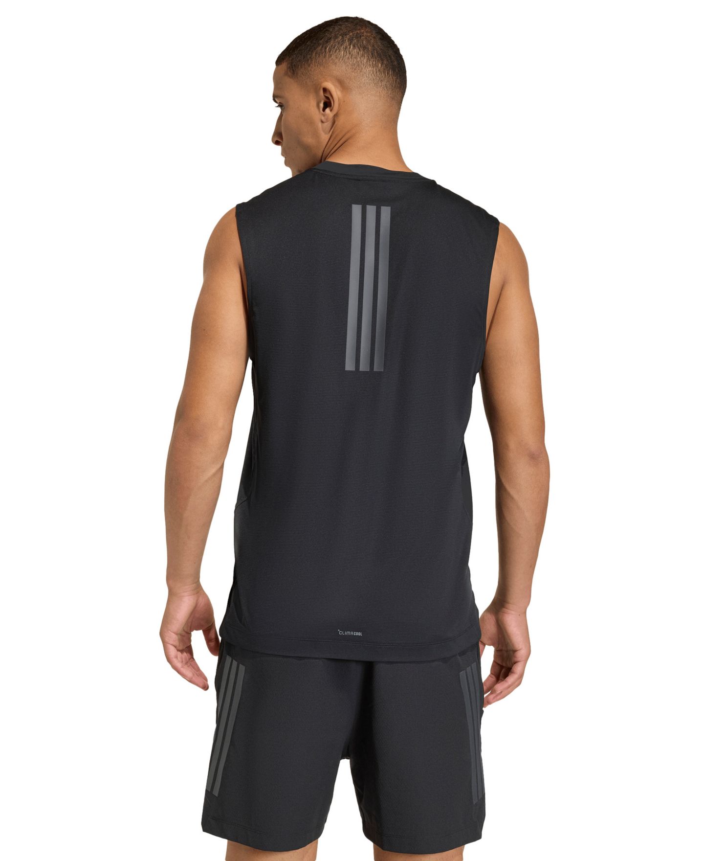 Мужской топ adidas D4T Prime Lift Three-Stripes Crewneck, цвет: Чёрный — фото 4
