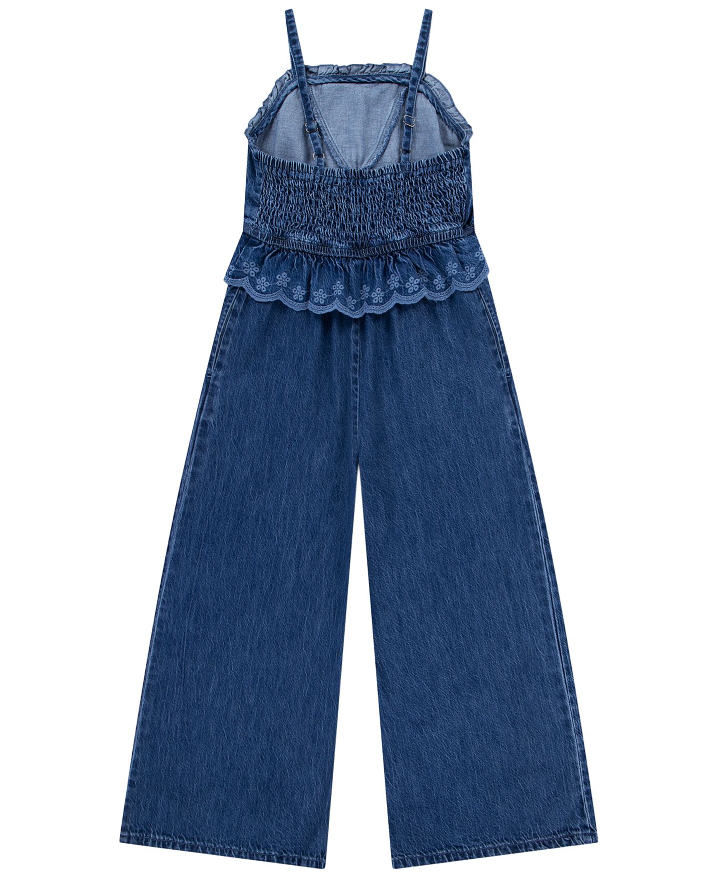 Детский джинсовый сарафан abercrombie kids без рукавов, 5-16, цвет: Тёмный синий — фото 2