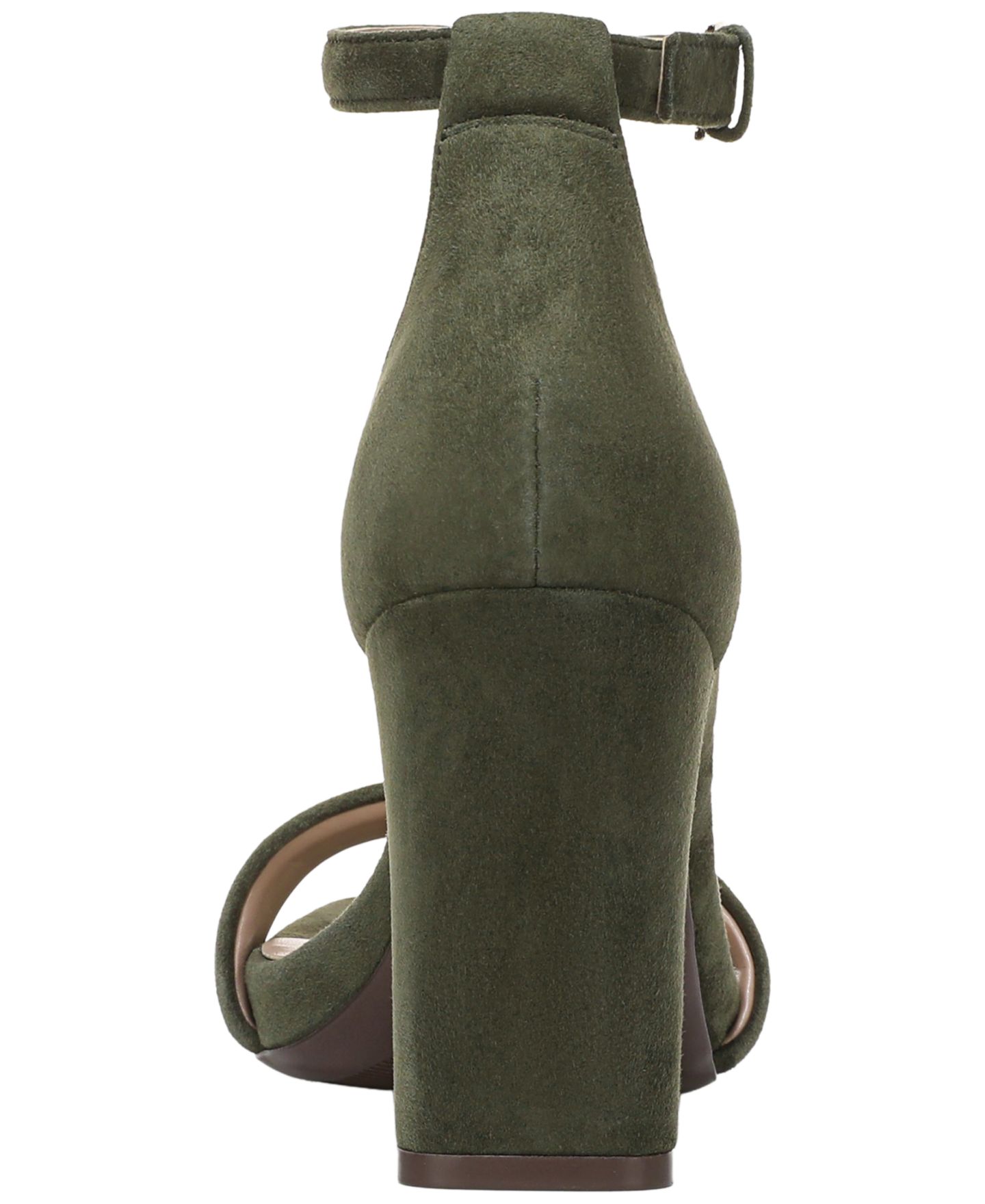 Женские сандалии Naturalizer Joy Square Toe Ankle Strap Dress Sandals, цвет: Глиняный зелёный замшевый — фото 3