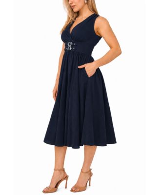 msk petite cocktail dresses Sleeveless Buckle-Waist Midi Dress Floral dress Size:8-9 Year BIS AU: CW23 2026 A-line V-neck Spaghetti Strap its suitable for various