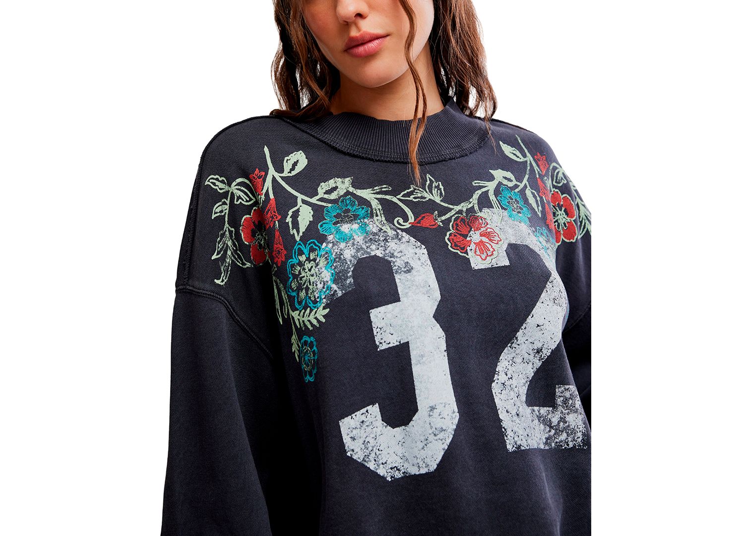 Women's Cotton Slouchy Mock-Neck Sweatshirt