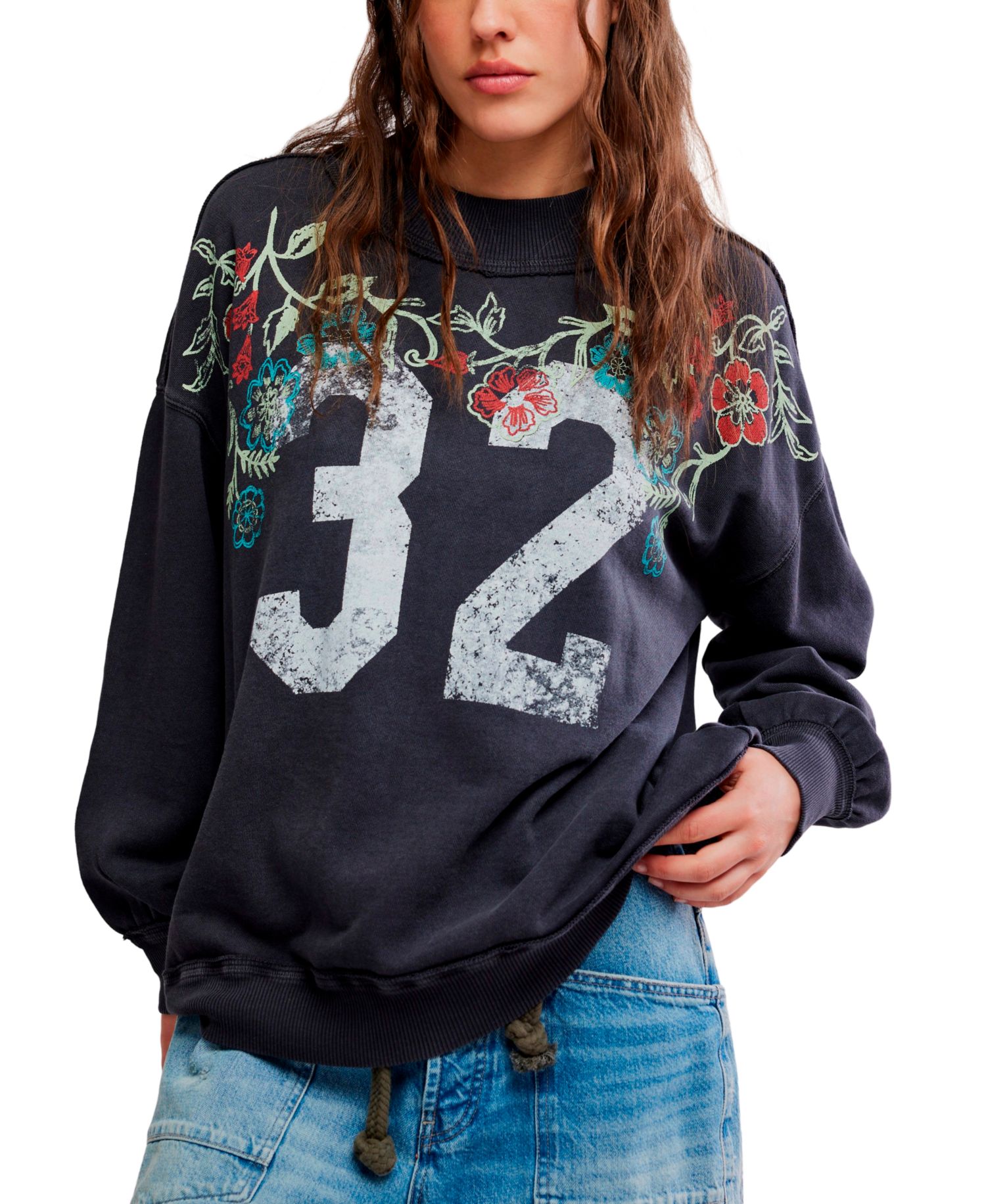 Women's Cotton Slouchy Mock-Neck Sweatshirt