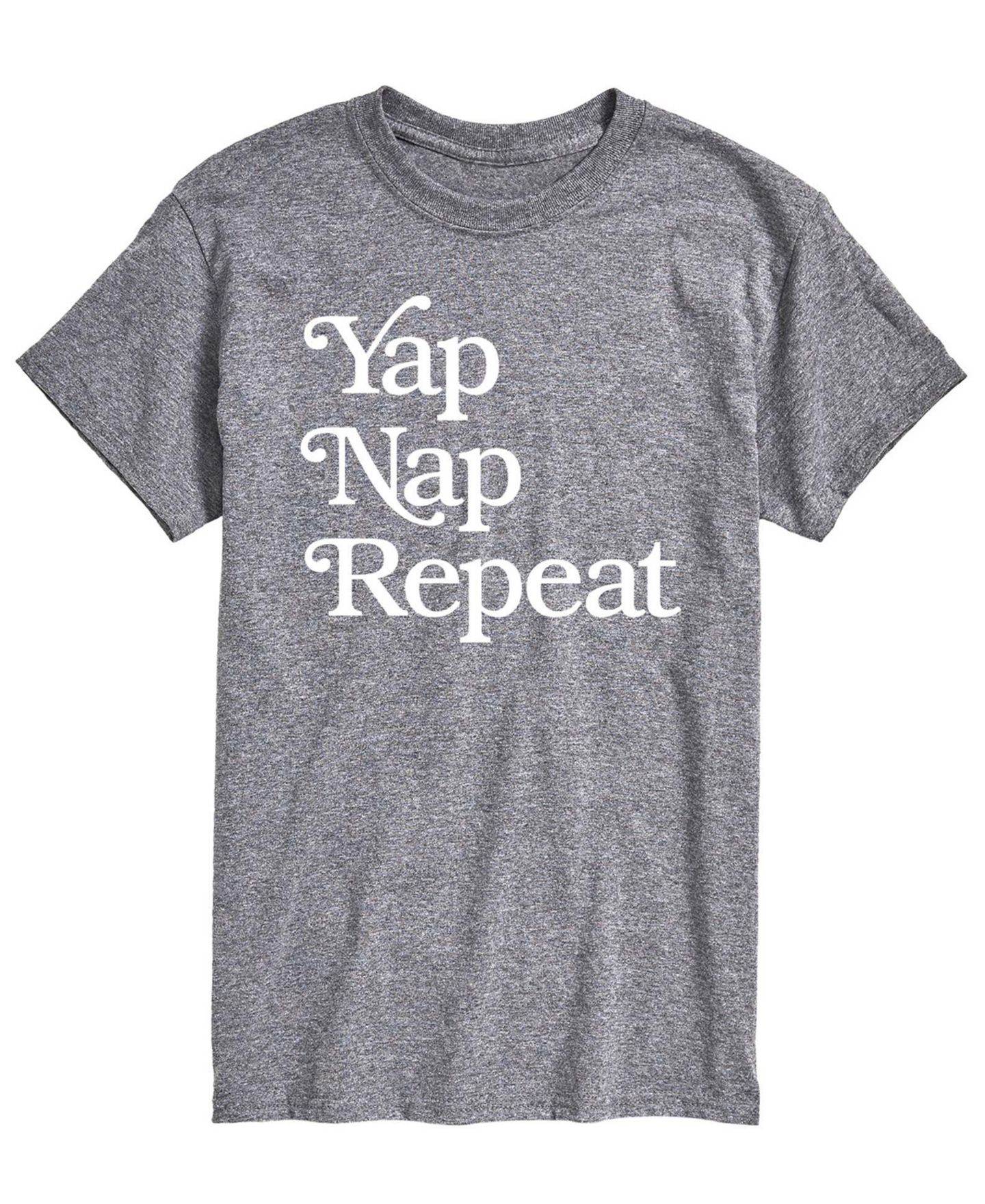 Мужская футболка AIRWAVES Yap Nap Repeat Short-Sleeve Graphic, цвет: Меланжевый — фото 1