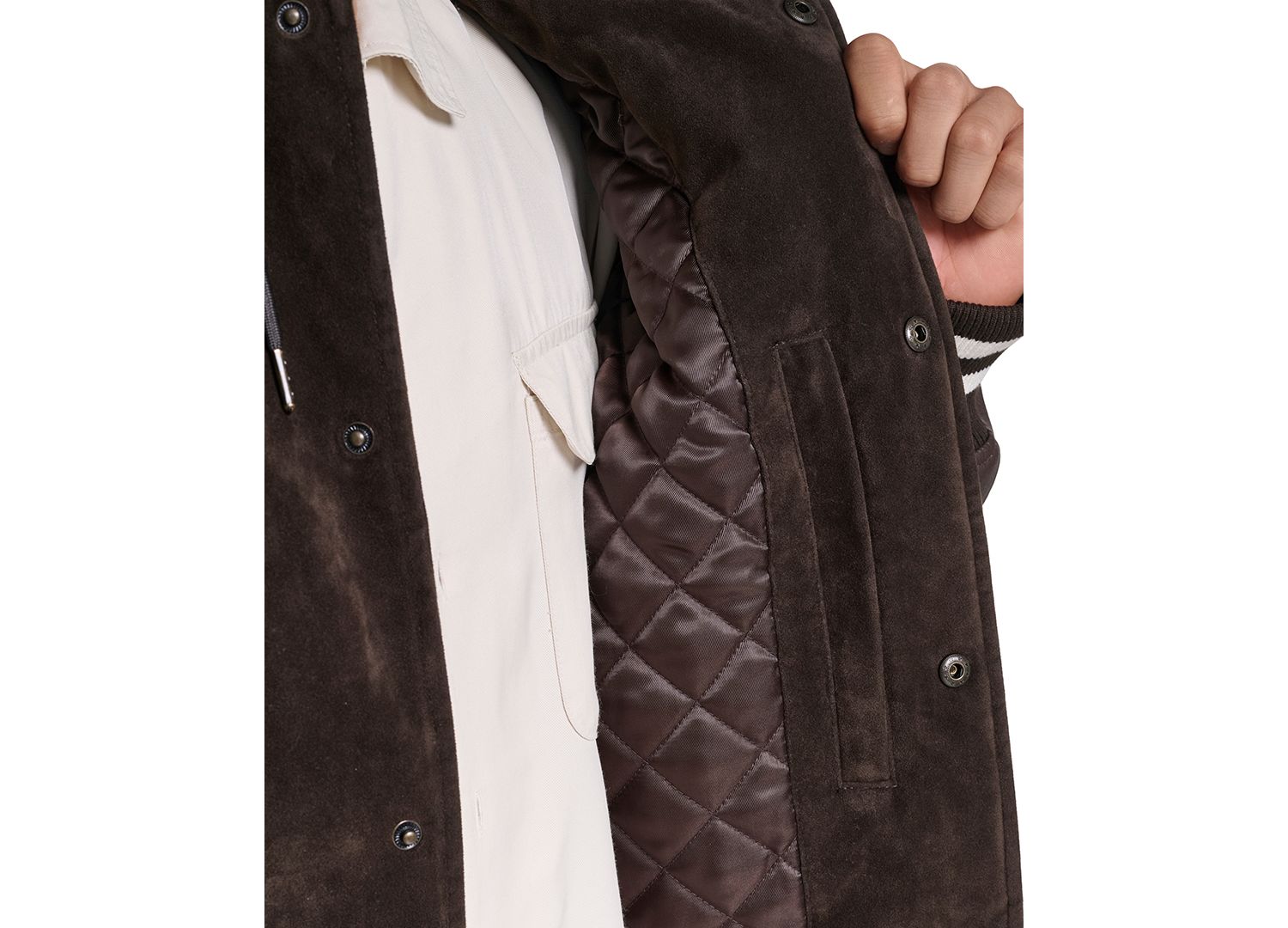 Men's Varsity Faux Suede Leather Jacket