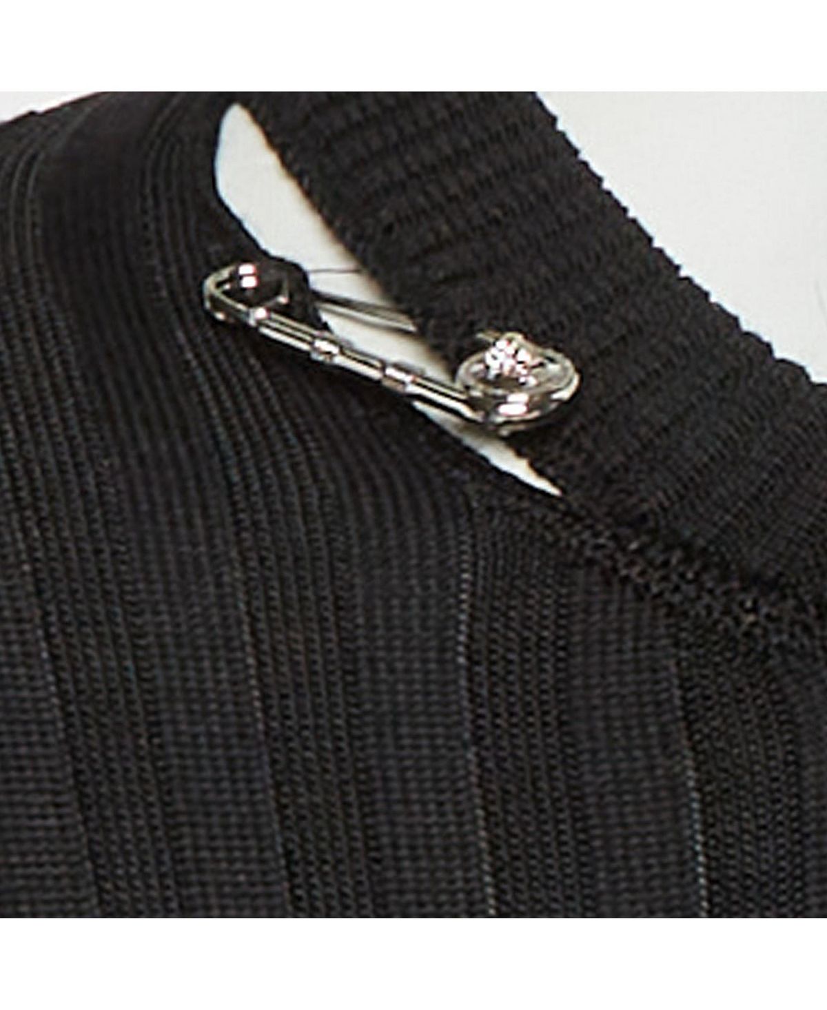 Pre-Owned Versace Women's Rib Knit Safety Pin Detail Mini Dress view 4 — MAYCSS fashion products