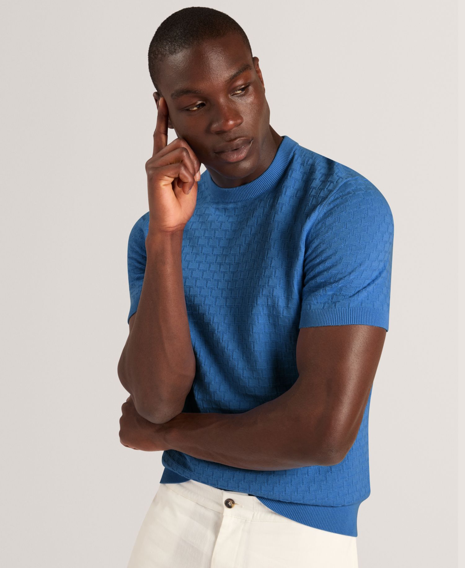 Men's Baker Ingvi Weaves Textured Crewneck T-Shirt