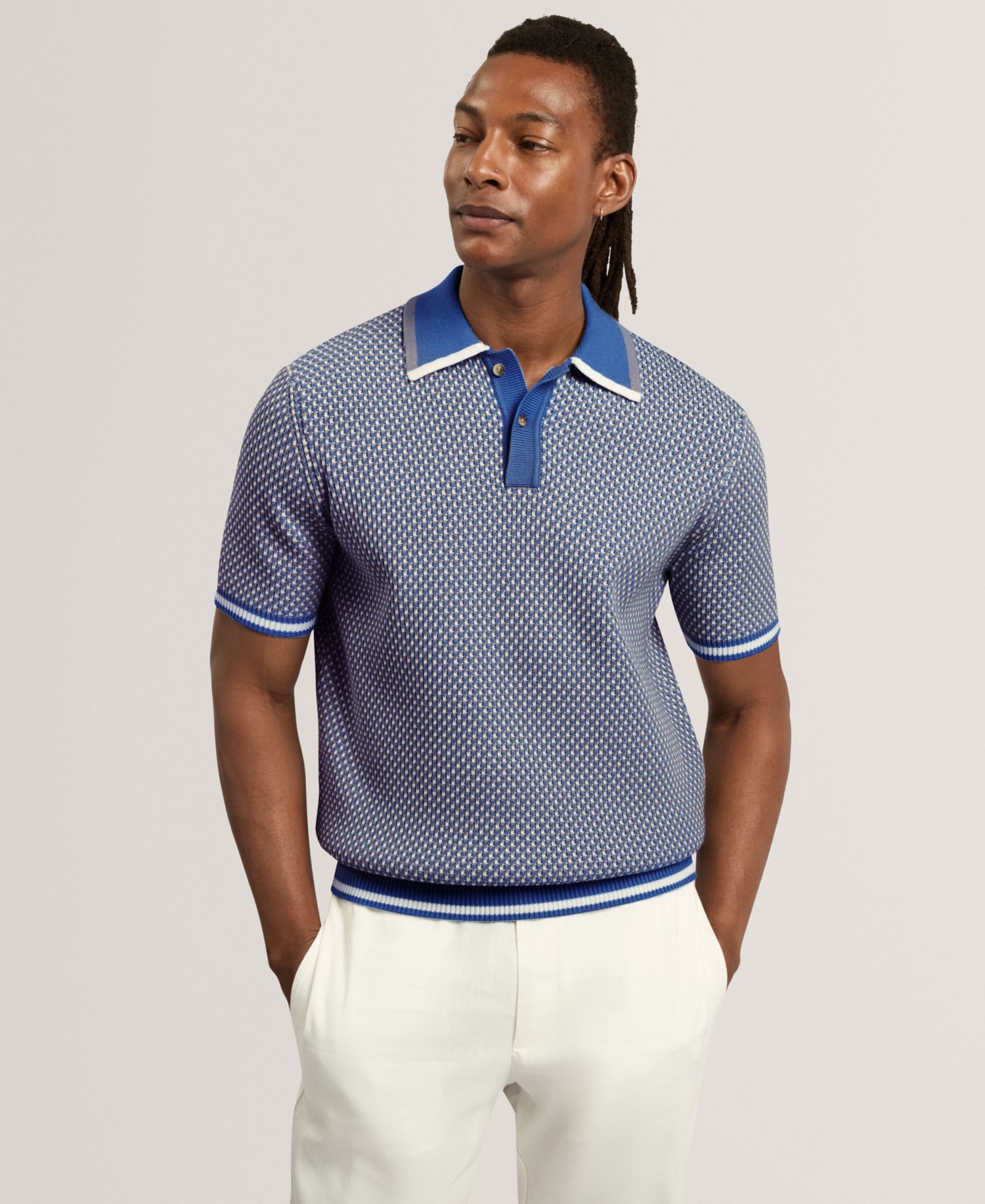 Men's Breame Masterfully Waffle Texture Regular-Fit Polo Shirt