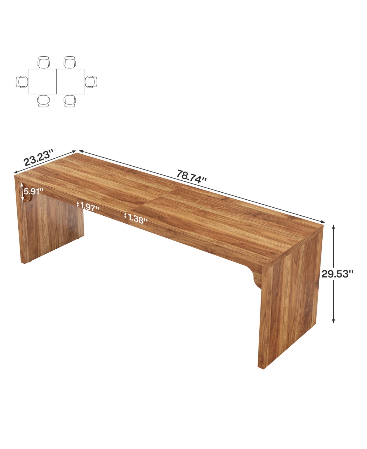 Tribesigns 78-Inch Dining Table for 6-8, Modern Rectangular Room Table, Large Long Kitchen with Sturdy Base, Wood Dinner