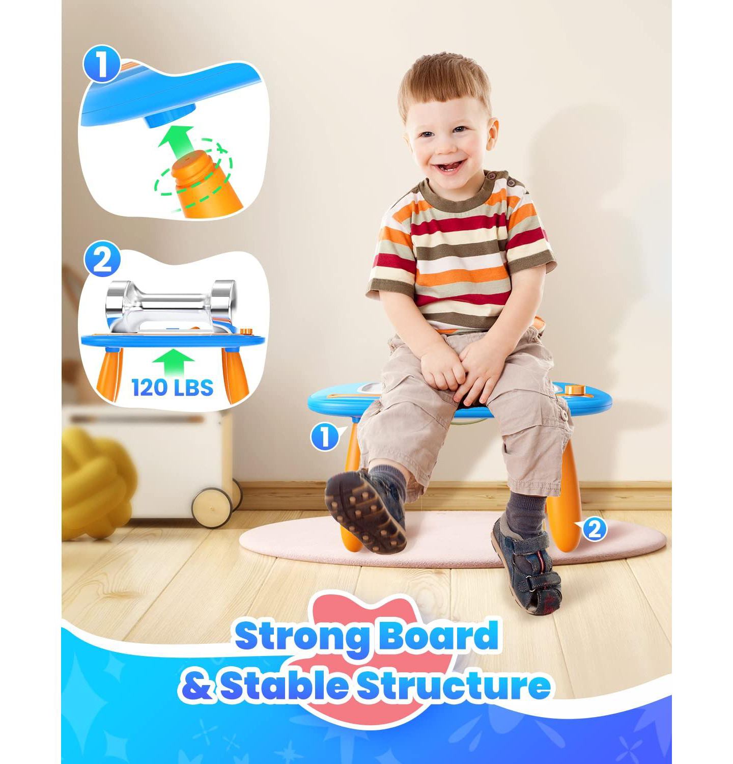 Детская игрушка GNUADZ Drawing Doodle Pad Learning Toy 18 Months Birthday Gift, цвет: Синий — фото 3