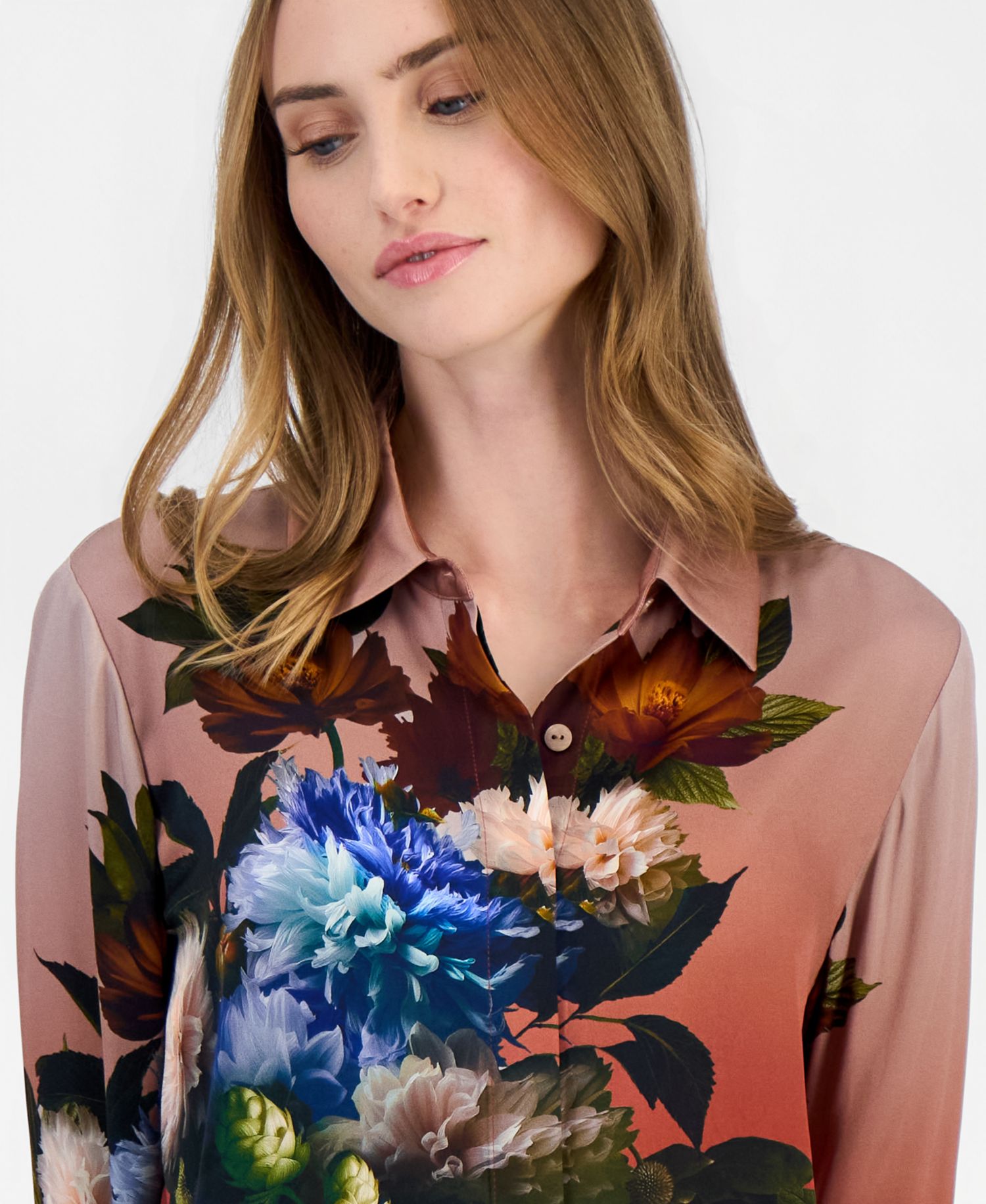 Women's Shae Long-Sleeve Button-Down Floral-Print Blouse