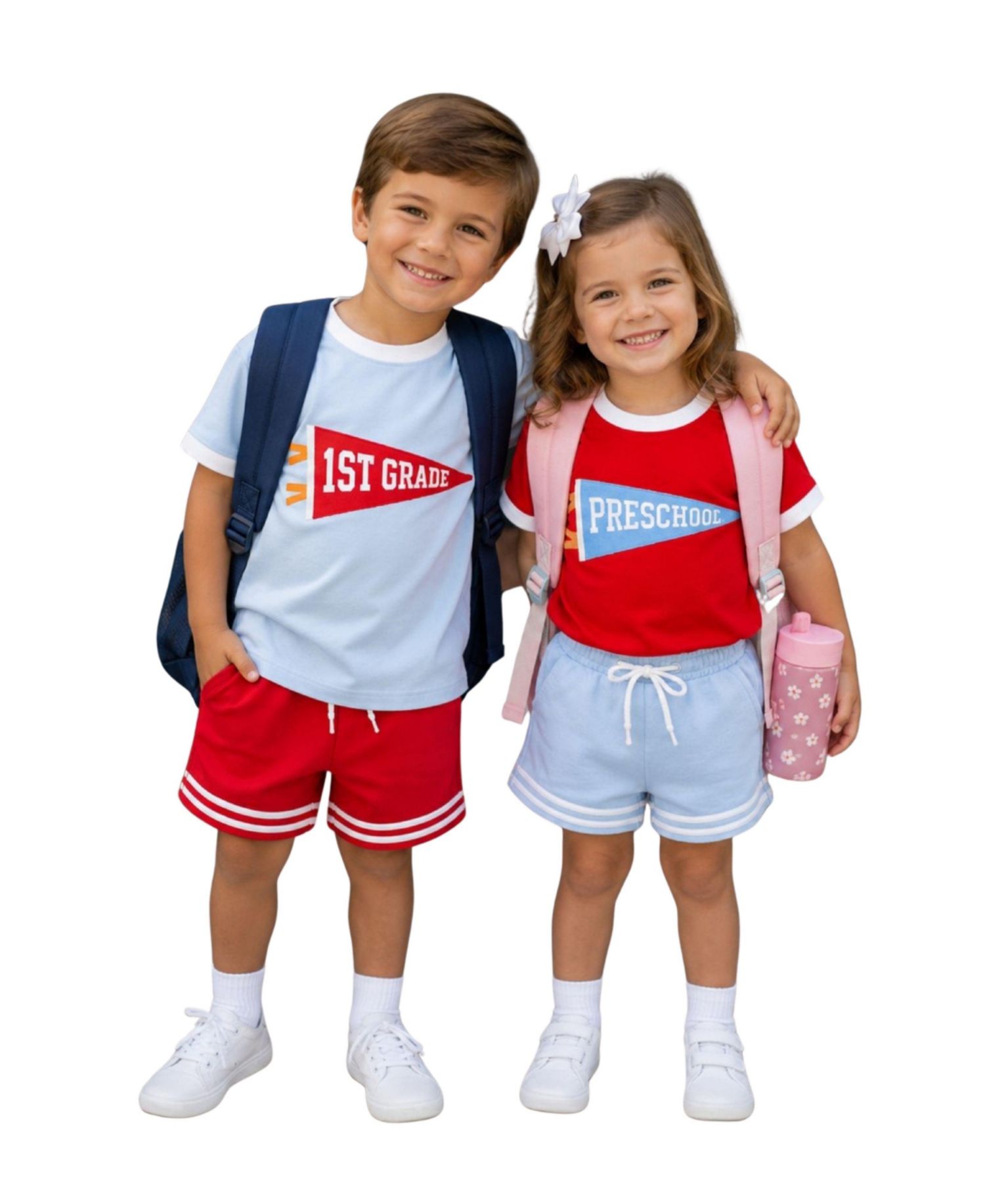 Little/Big (XS-XL) Unisex Striped Varsity Shorts