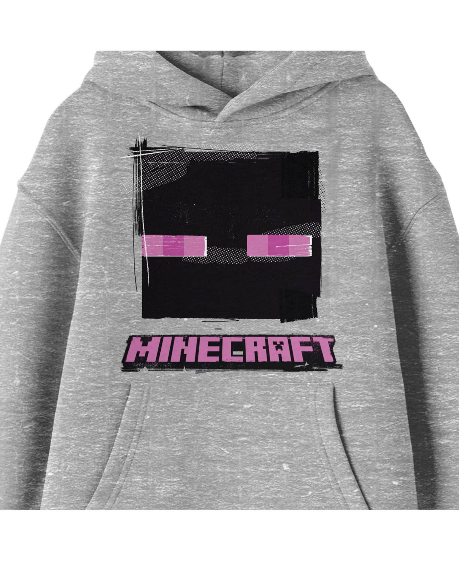 Enderman Face Long Sleeve Athletic Heather Youth Hooded Sweatshirt-Small