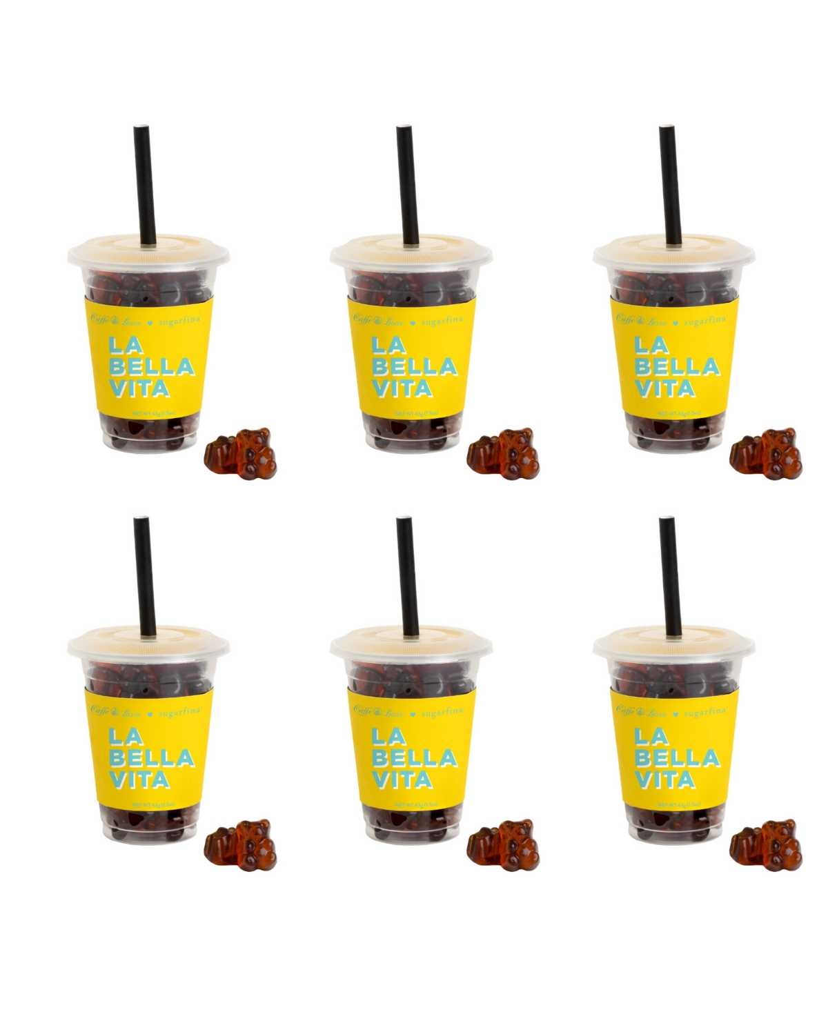 Sugarfina Caffe Luxxe Espresso Bears Mini Coffee Cup Kit, 6-piece In No Color