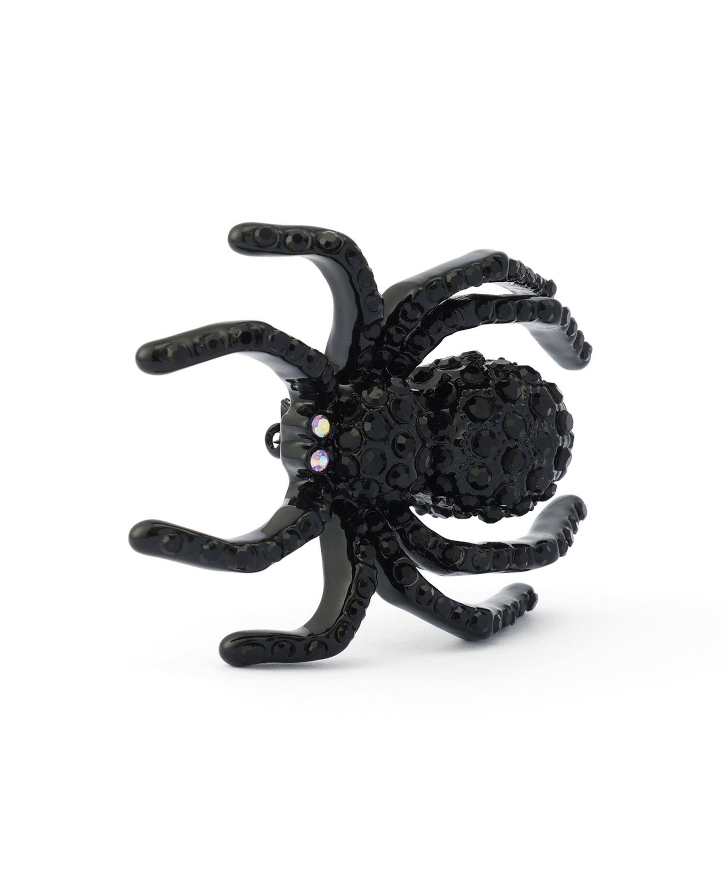 Faux-Stone Halloween Spider Brooch
