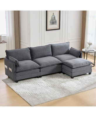 102" Oversized Modular Sectional Sofa with Movable Ottoman