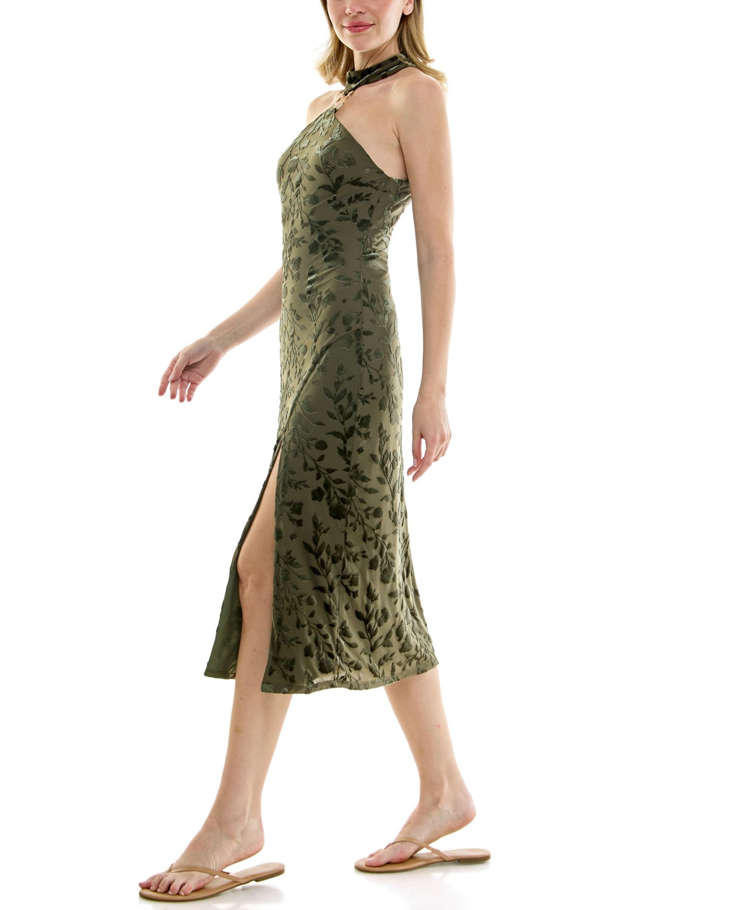 Juniors' Halter Neck Midi Dress