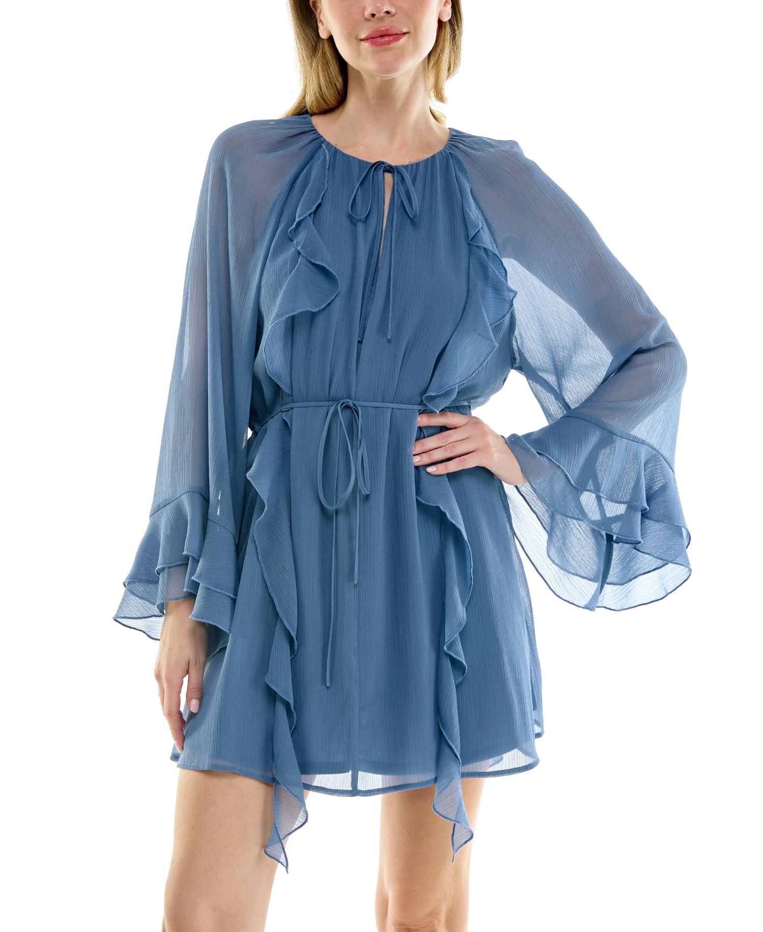 Juniors' Pullover Ruffle Dress