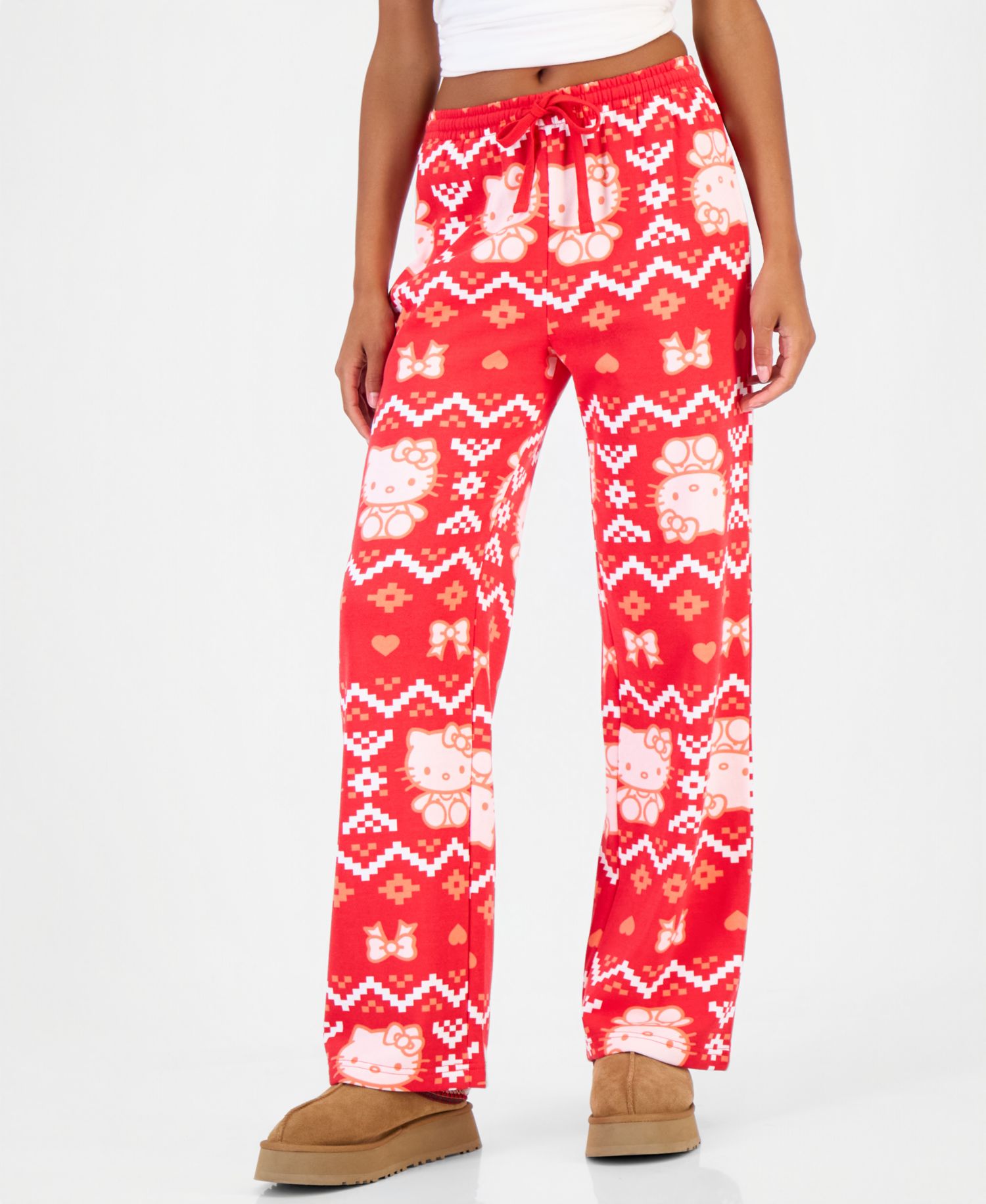 Juniors' High-Rise Wide-Leg Holiday Pants