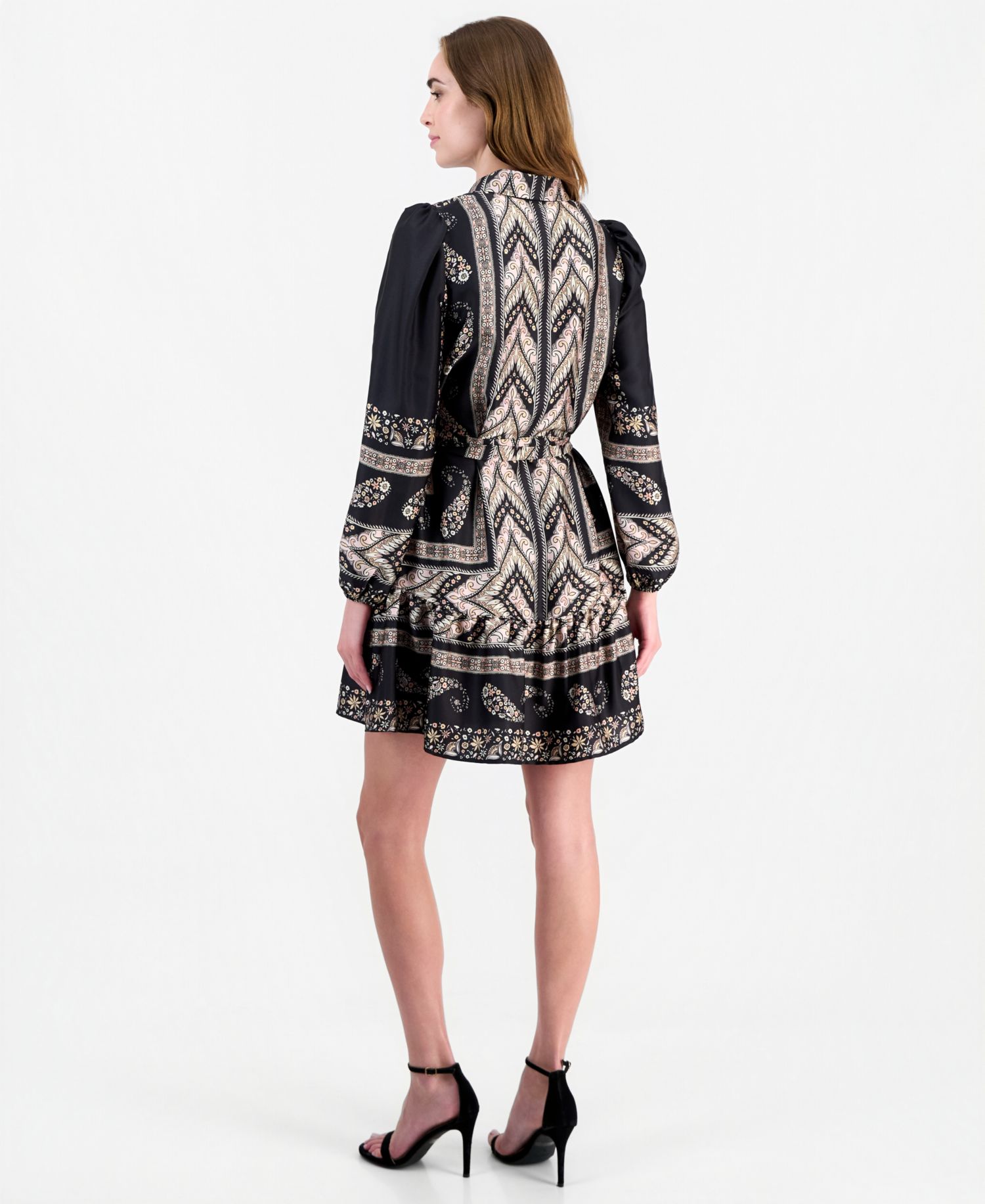 Women's Long Sleeve Tiered Shirt Dress